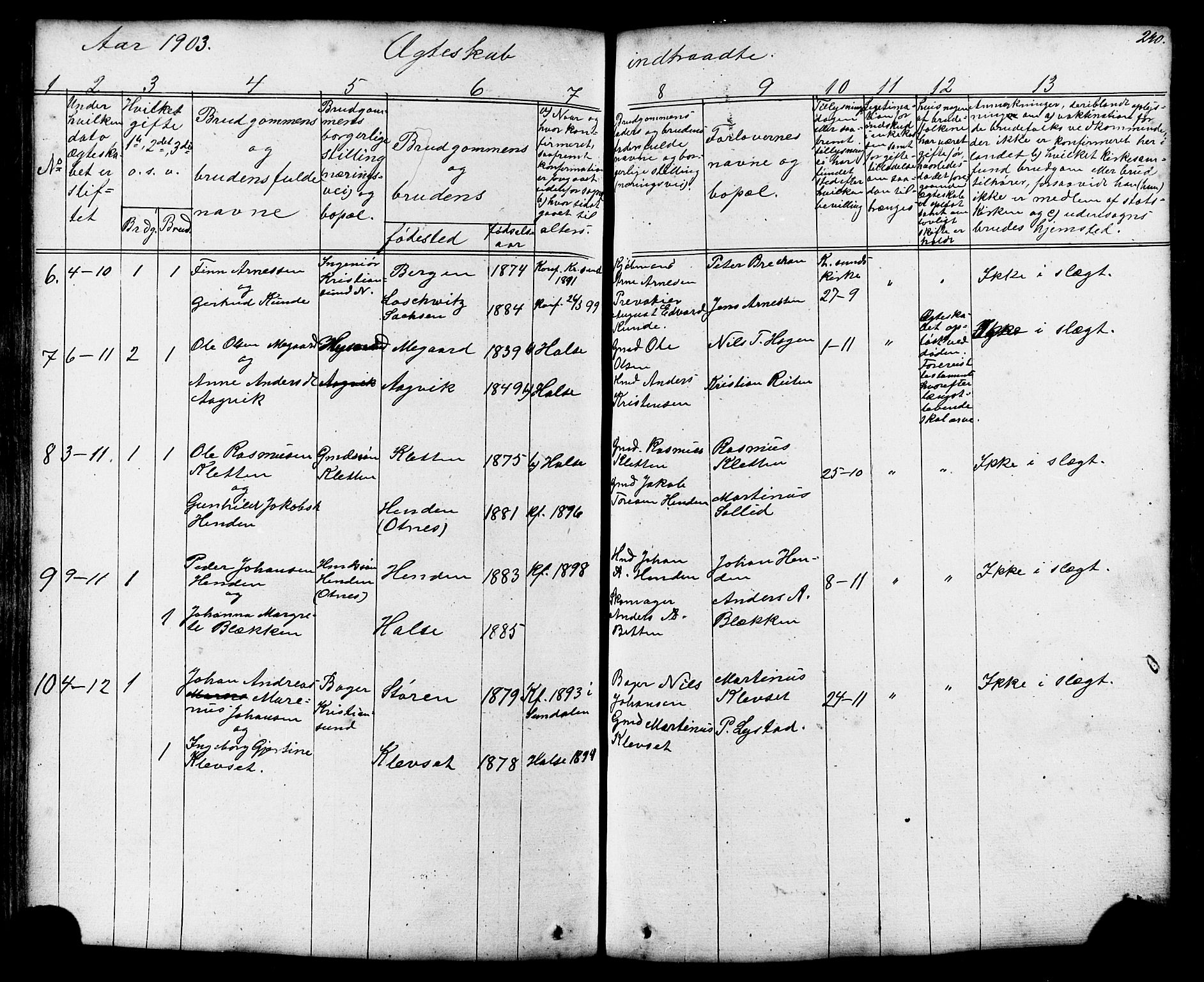 Ministerialprotokoller, klokkerbøker og fødselsregistre - Møre og Romsdal, SAT/A-1454/576/L0890: Klokkerbok nr. 576C01, 1837-1908, s. 240