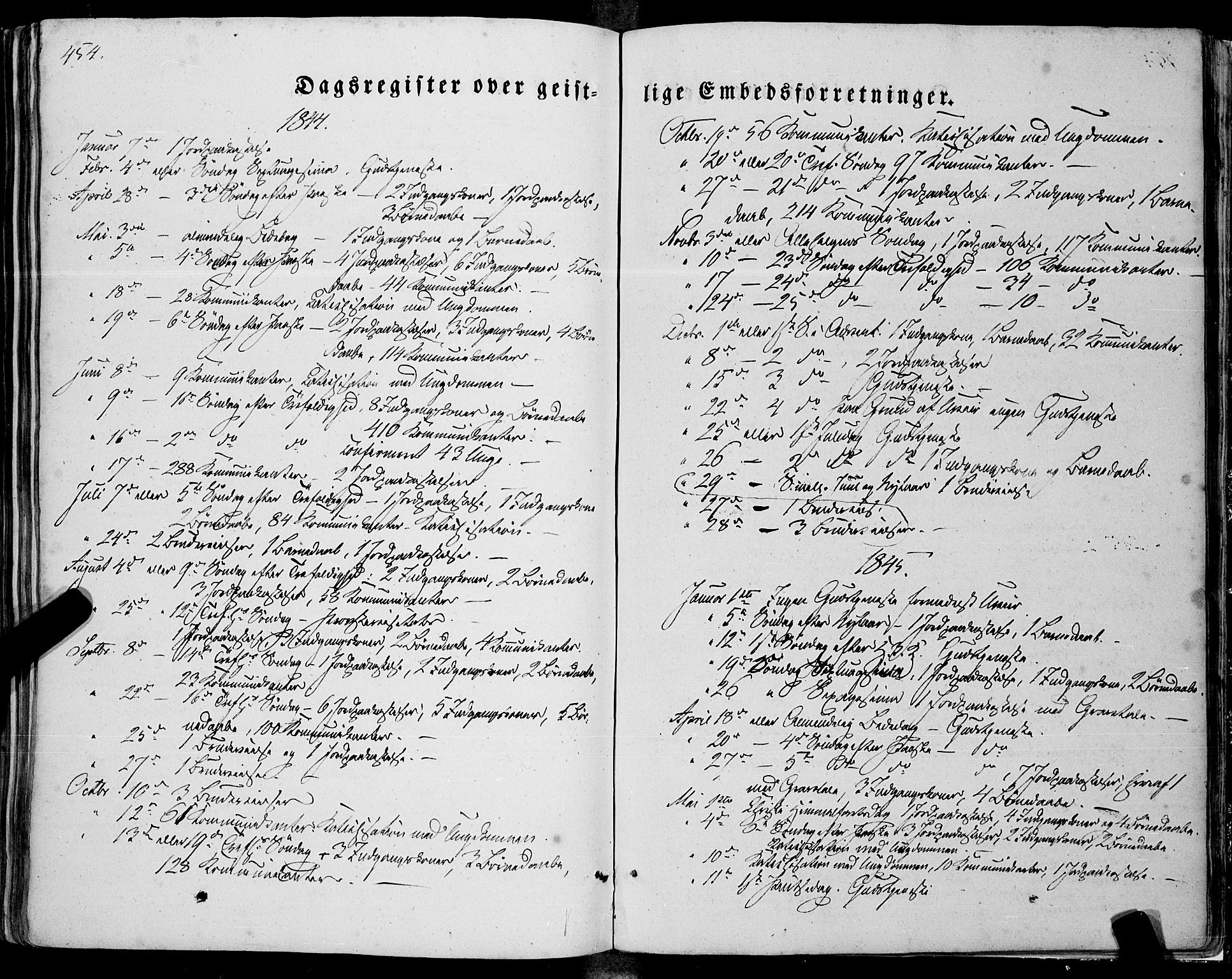 Ministerialprotokoller, klokkerbøker og fødselsregistre - Nordland, SAT/A-1459/805/L0097: Ministerialbok nr. 805A04, 1837-1861, s. 454