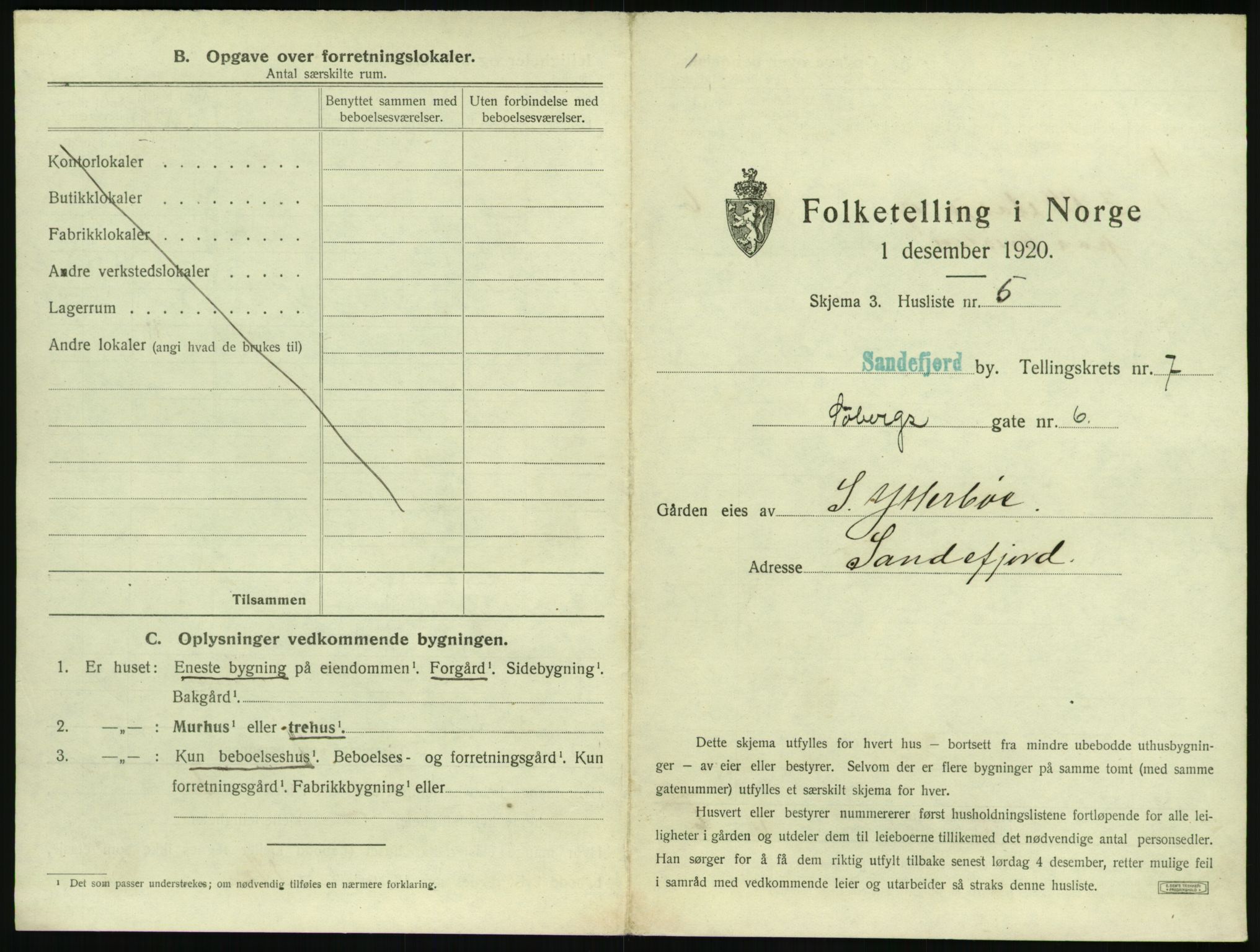 SAKO, Folketelling 1920 for 0706 Sandefjord kjøpstad, 1920, s. 818