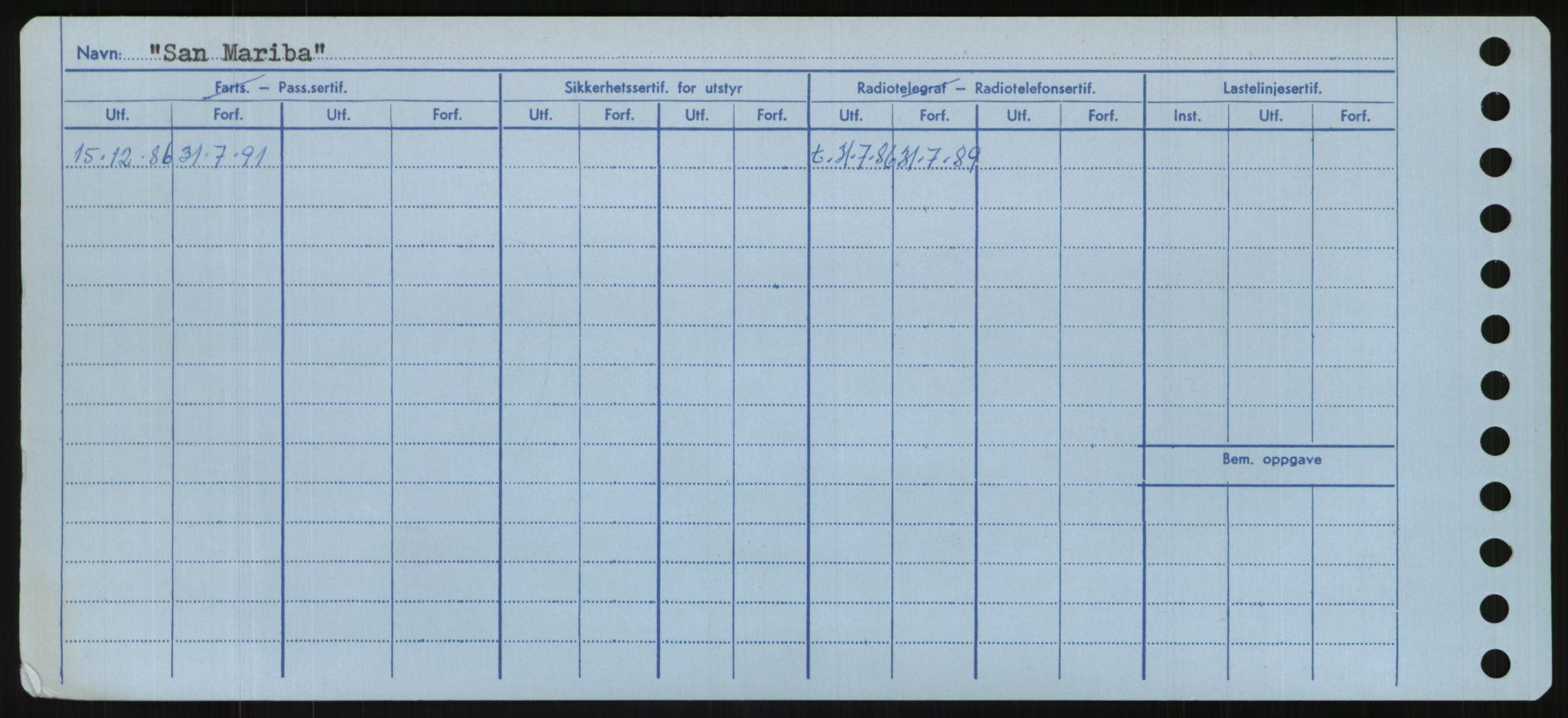 Sjøfartsdirektoratet med forløpere, Skipsmålingen, RA/S-1627/H/Hd/L0032: Fartøy, San-Seve, s. 16