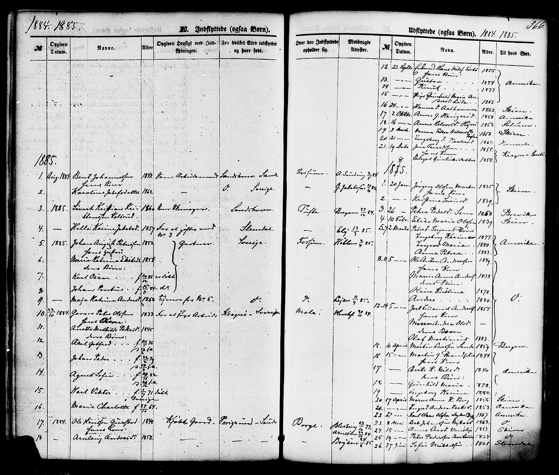Gjerpen kirkebøker, AV/SAKO-A-265/F/Fa/L0009: Ministerialbok nr. I 9, 1872-1885, s. 366