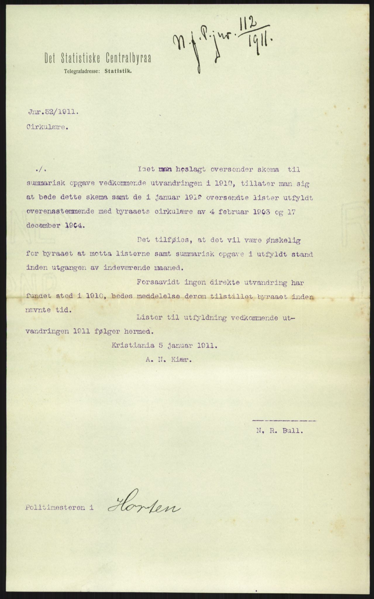 Nord-Jarlsberg politikammer, SAKO/A-739/I/Ia/Iab/L0001: Emigrantprotokoll, 1912-1918, s. 97