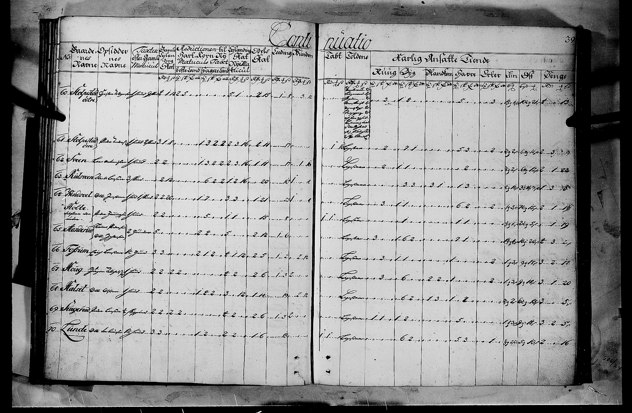 Rentekammeret inntil 1814, Realistisk ordnet avdeling, AV/RA-EA-4070/N/Nb/Nbf/L0103b: Hedmark matrikkelprotokoll, 1723, s. 38b-39a