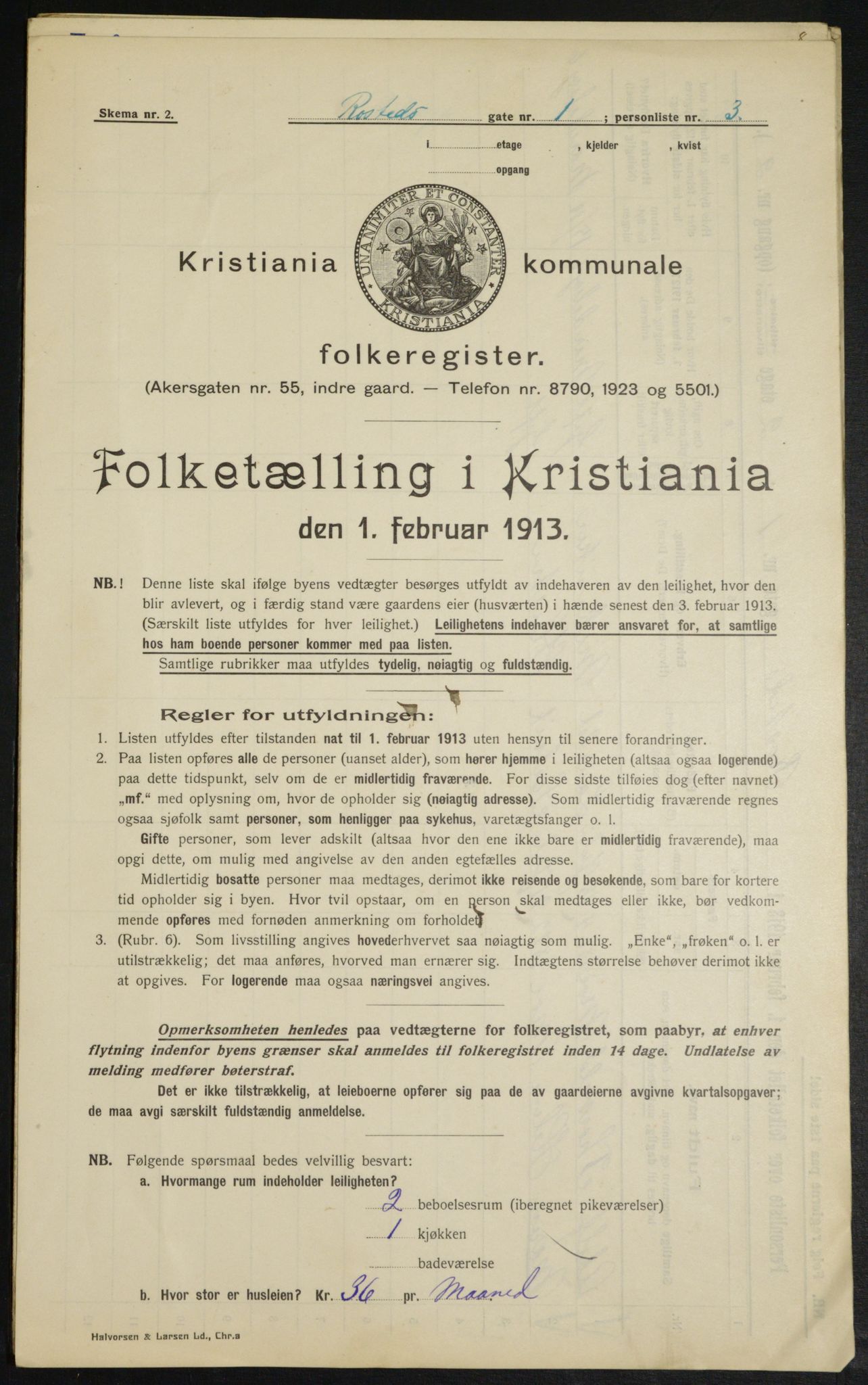 OBA, Kommunal folketelling 1.2.1913 for Kristiania, 1913, s. 84044