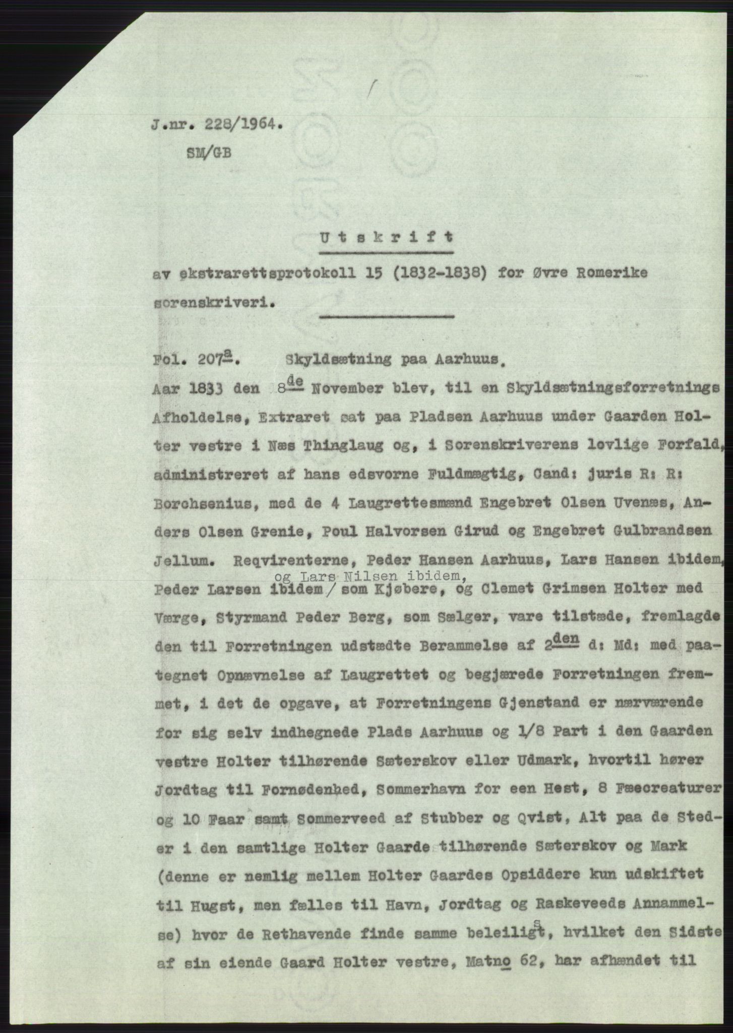 Statsarkivet i Oslo, SAO/A-10621/Z/Zd/L0019: Avskrifter, j.nr 4-893/1964, 1964, s. 99
