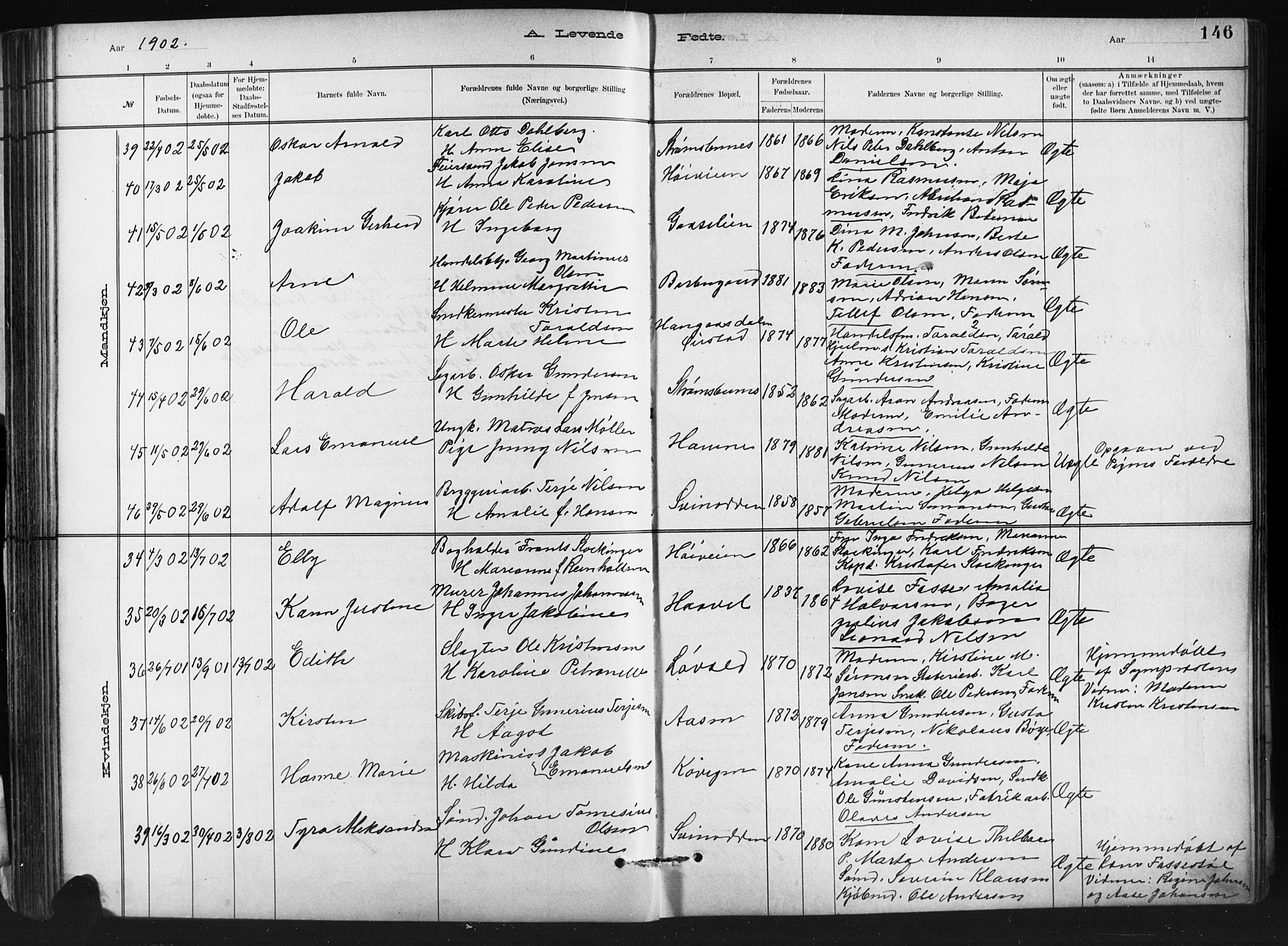 Barbu sokneprestkontor, AV/SAK-1111-0003/F/Fb/L0002: Klokkerbok nr. B 2, 1890-1922, s. 146
