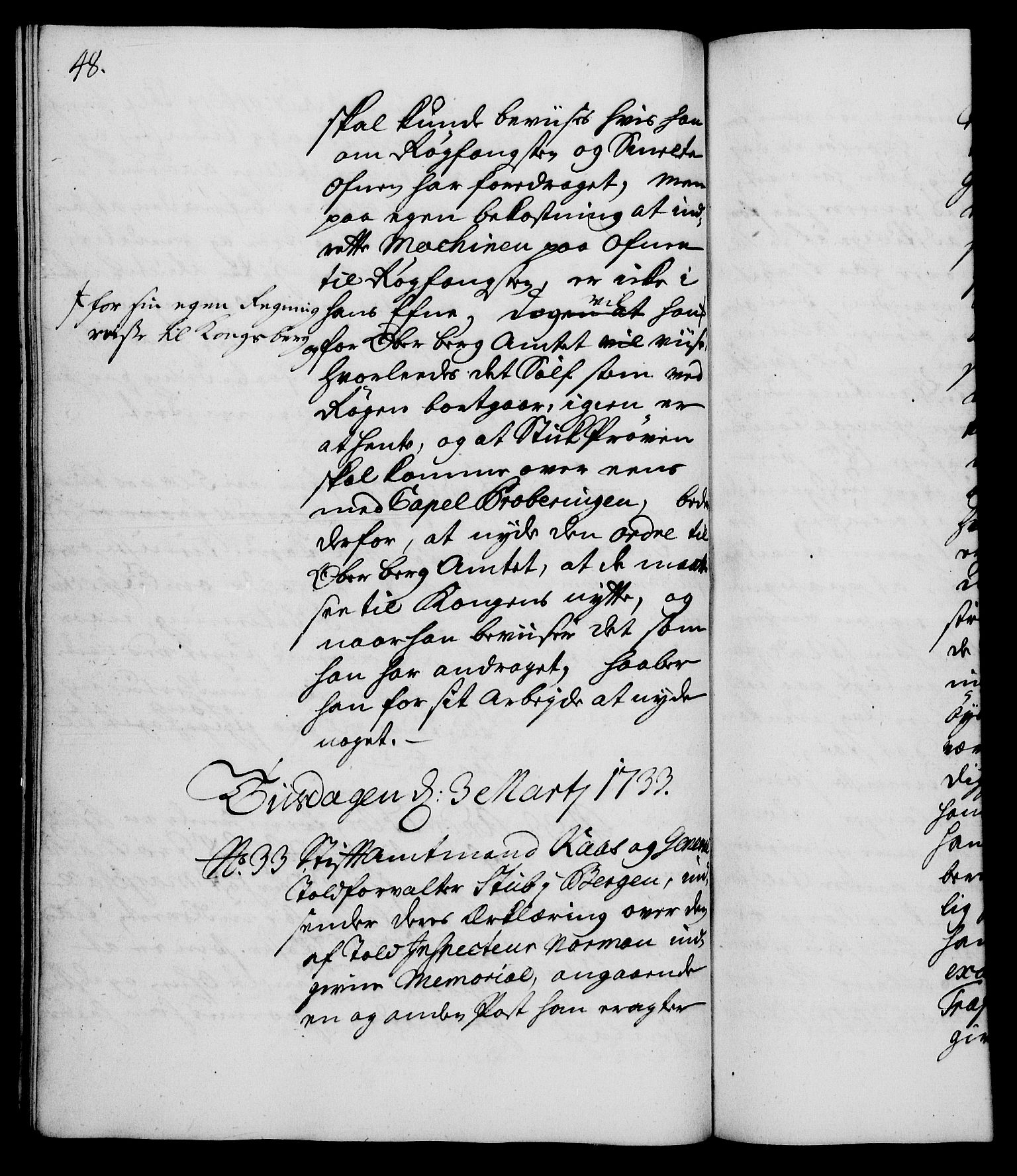 Rentekammeret, Kammerkanselliet, RA/EA-3111/G/Gh/Gha/L0015: Norsk ekstraktmemorialprotokoll (merket RK 53.60), 1733, s. 48