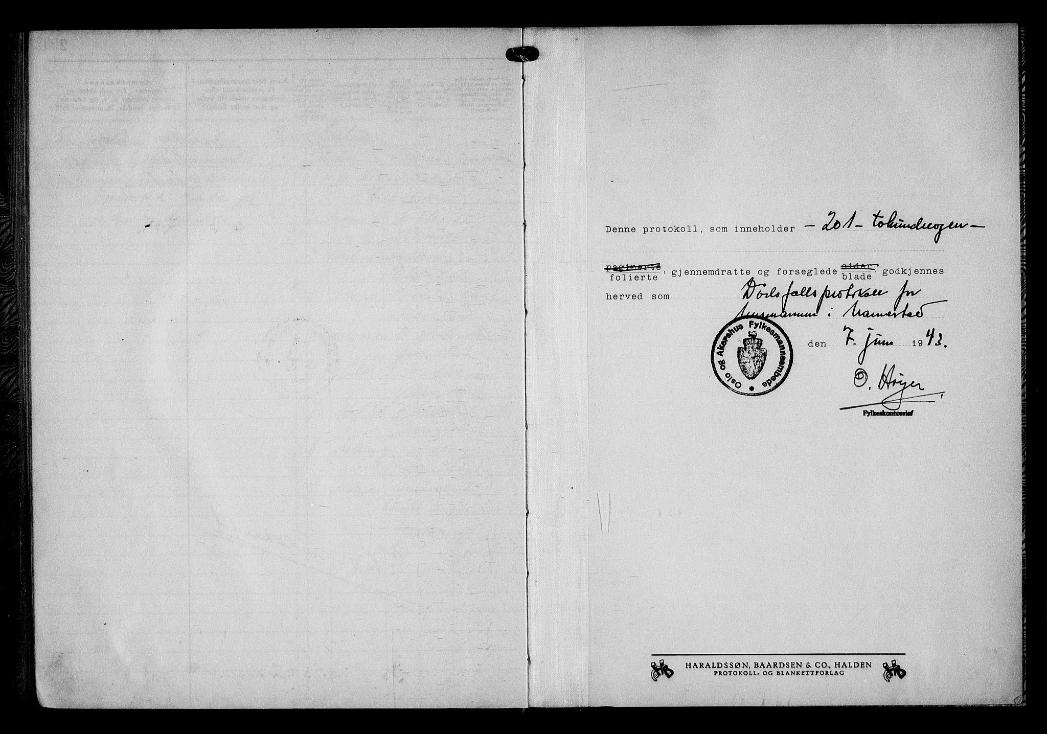 Nannestad lensmannskontor, AV/SAO-A-10922/H/Ha/L0002: Dødsfallsprotokoller, 1943-1955