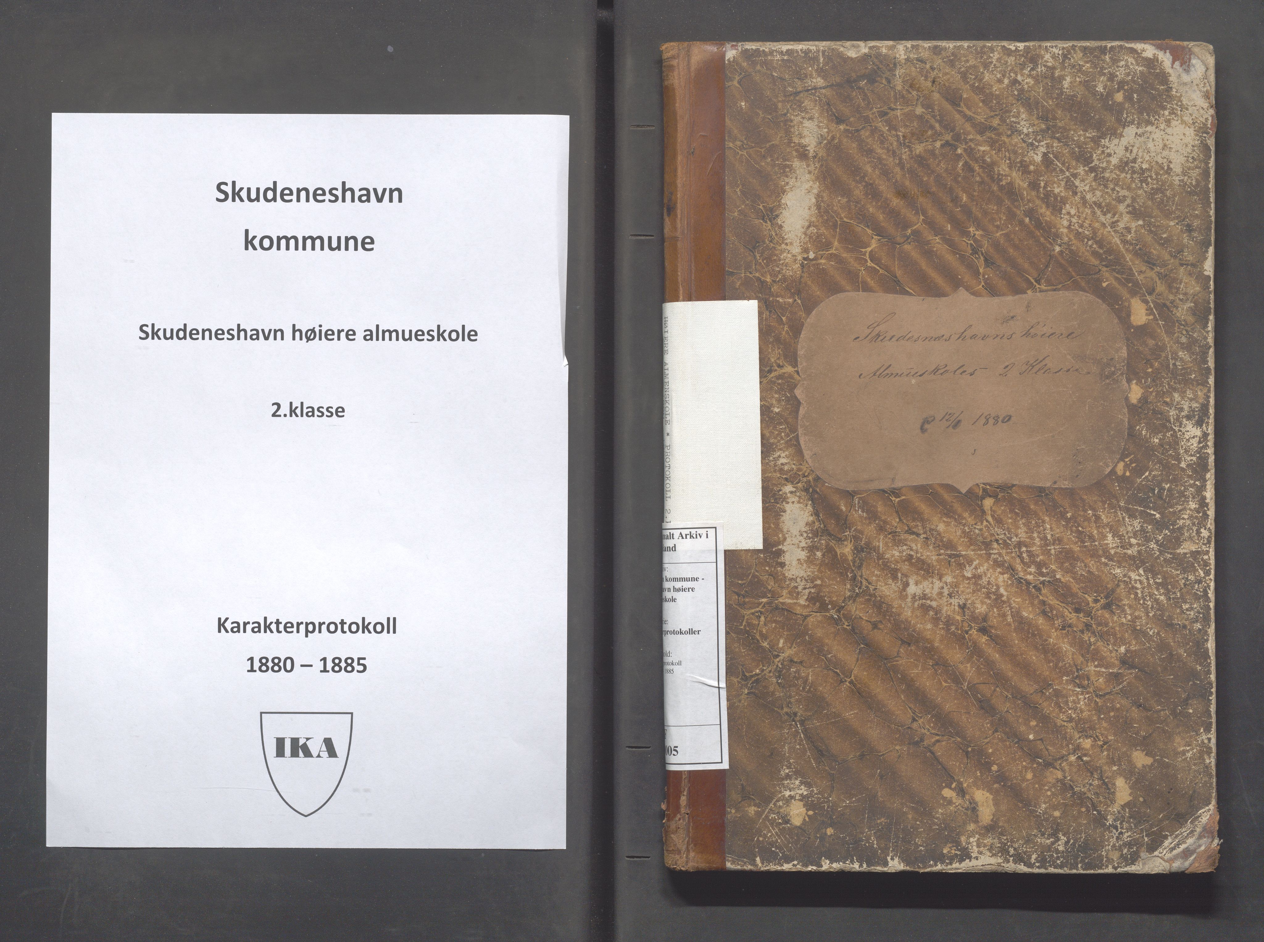 Skudeneshavn kommune - Skudeneshavn høiere almueskole, IKAR/A-374/F/L0005: Karakterprotokoll, 1880-1885, s. 1