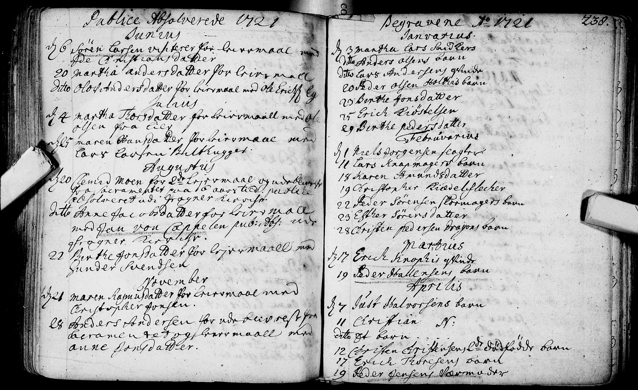Bragernes kirkebøker, SAKO/A-6/F/Fa/L0003: Ministerialbok nr. I 3, 1706-1734, s. 238