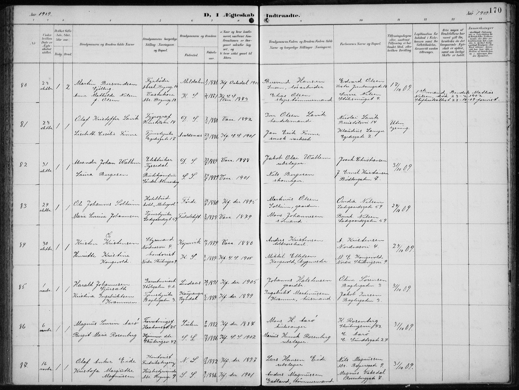 Sandviken Sokneprestembete, AV/SAB-A-77601/H/Ha/L0014: Ministerialbok nr. D 1, 1896-1911, s. 170