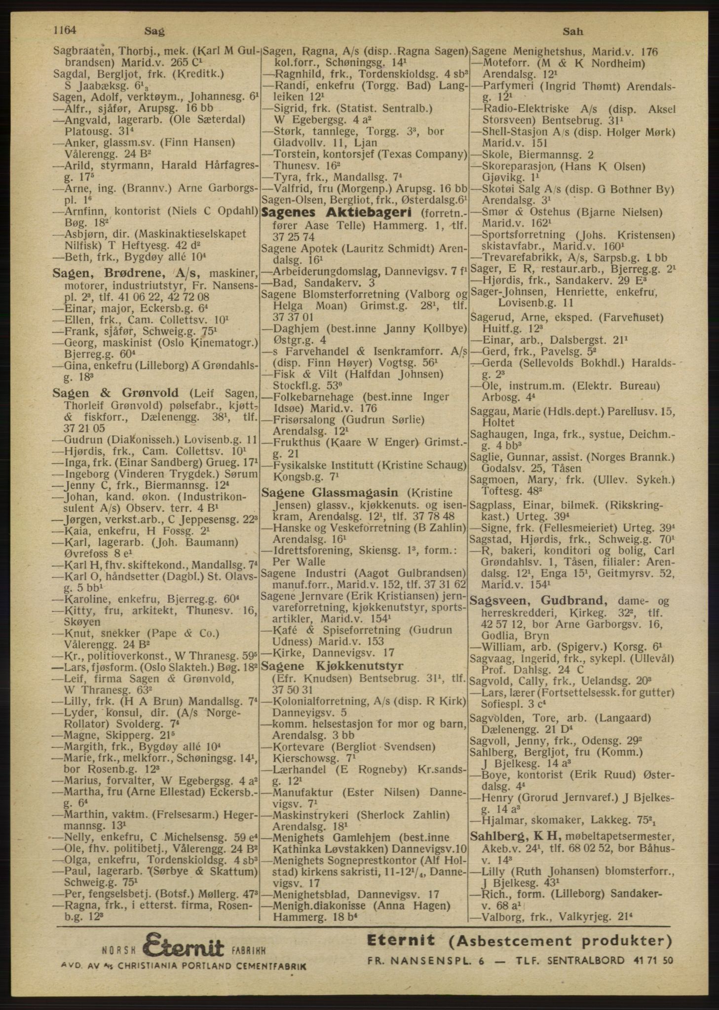 Kristiania/Oslo adressebok, PUBL/-, 1947, s. 1164