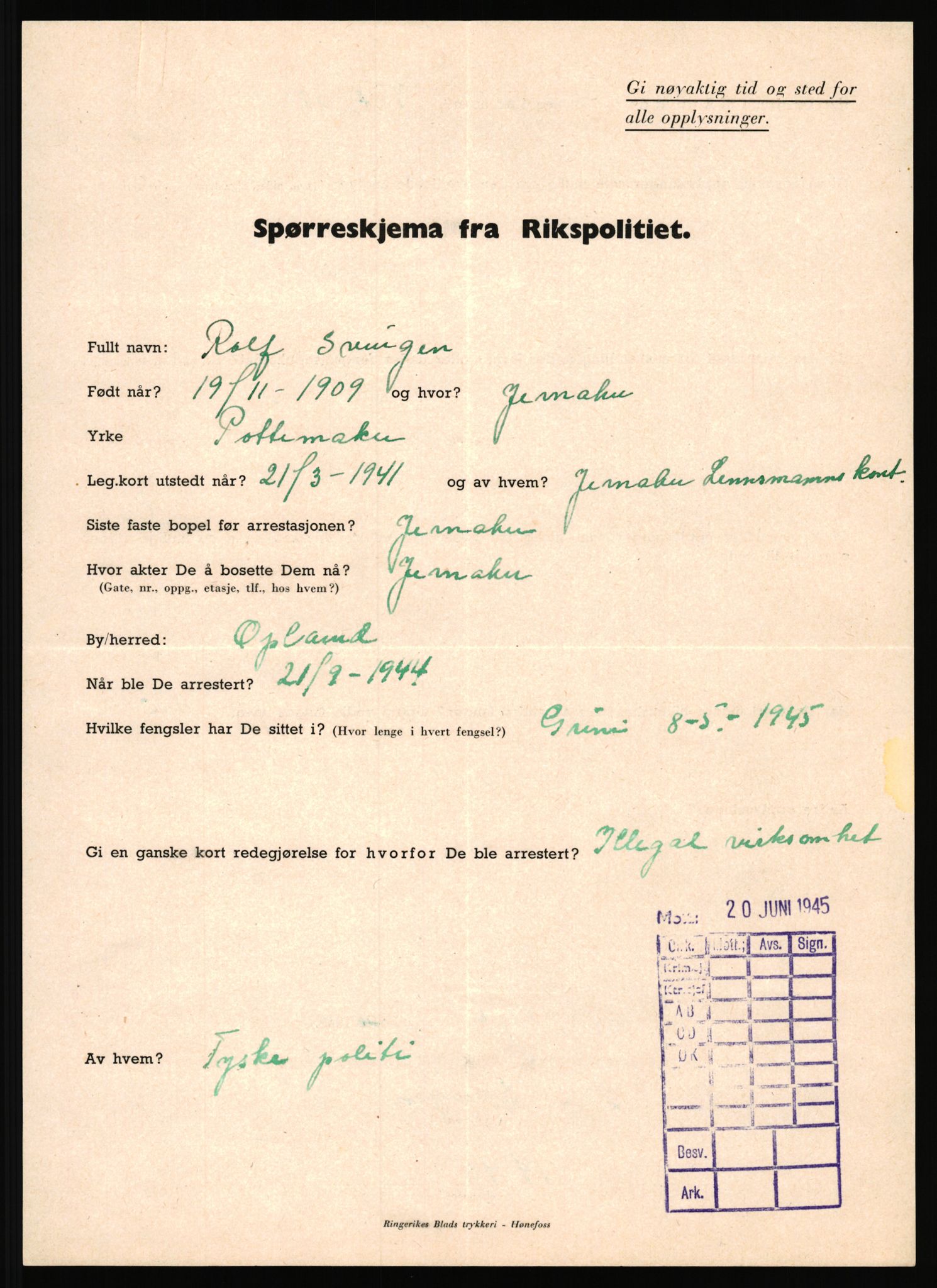 Rikspolitisjefen, AV/RA-S-1560/L/L0016: Sti, Lauritz - Tettum, Karl August, 1940-1945, s. 567