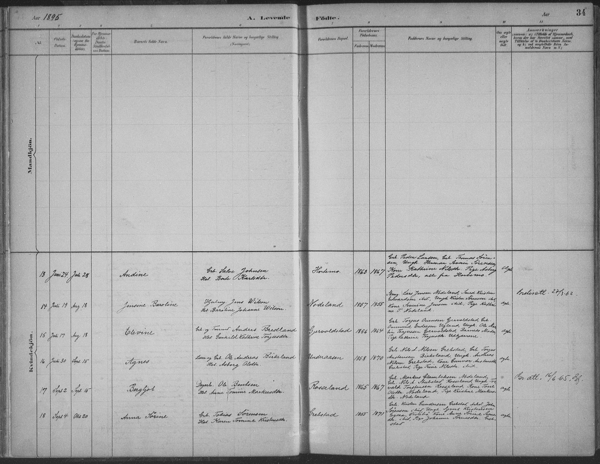 Søgne sokneprestkontor, AV/SAK-1111-0037/F/Fa/Faa/L0003: Ministerialbok nr. A 3, 1883-1910, s. 34