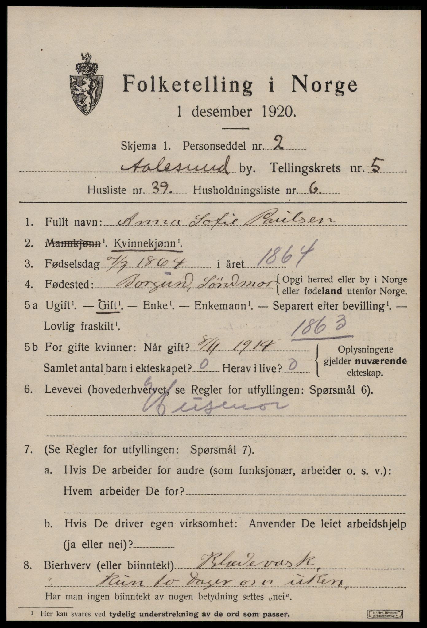 SAT, Folketelling 1920 for 1501 Ålesund kjøpstad, 1920, s. 17612