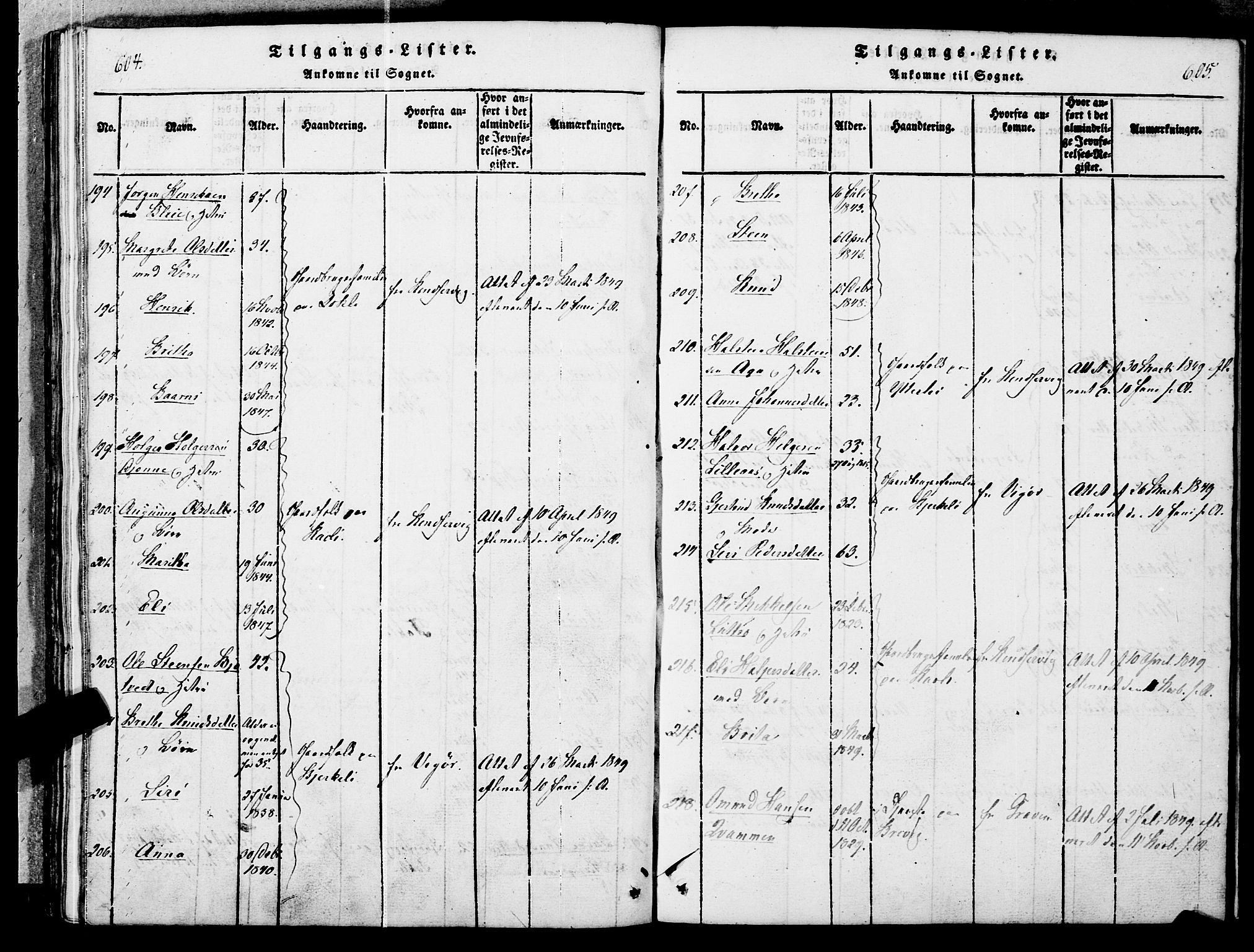 Ministerialprotokoller, klokkerbøker og fødselsregistre - Møre og Romsdal, SAT/A-1454/545/L0585: Ministerialbok nr. 545A01, 1818-1853, s. 604-605