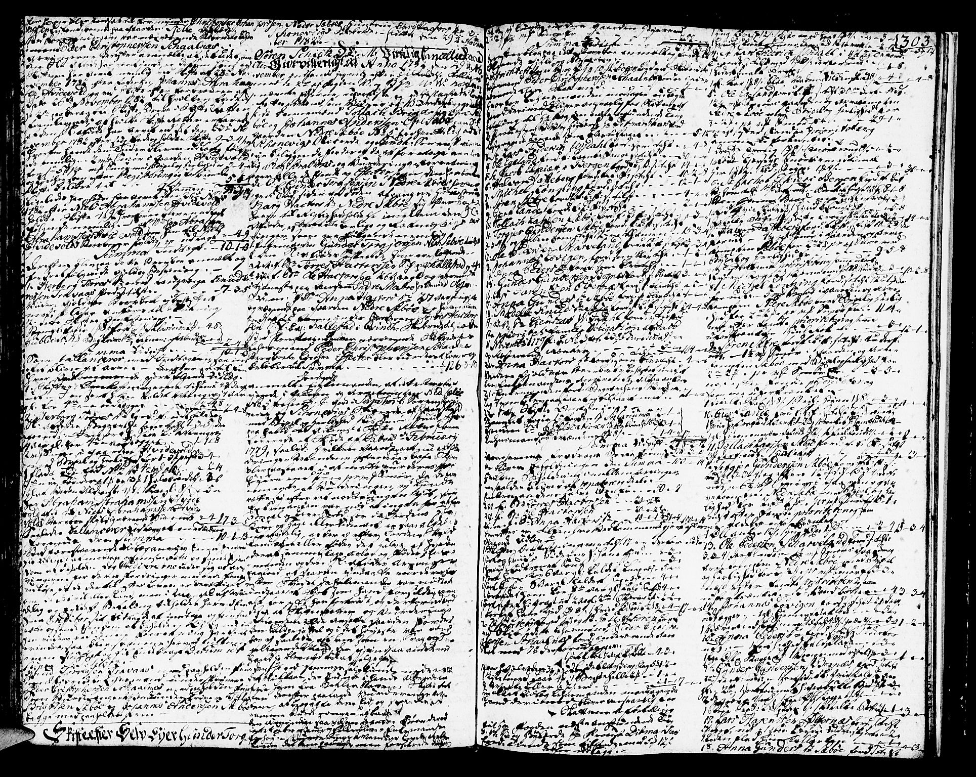 Sunnhordland sorenskrivar, SAB/A-2401/1/H/Ha/Haa/L0009: Skifteprotokollar. Register i protokoll. Fol. 639- ut, 1780-1783, s. 302b-303a