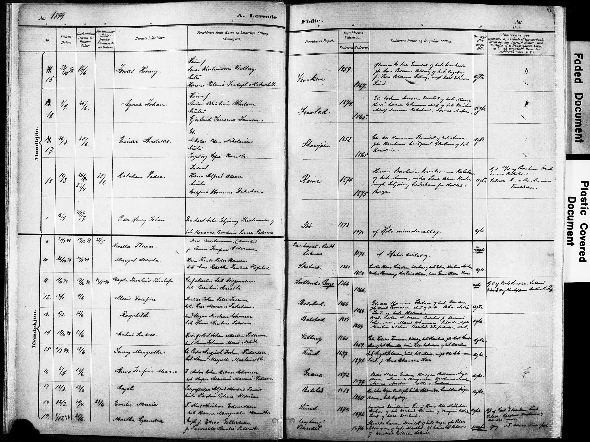 Ministerialprotokoller, klokkerbøker og fødselsregistre - Nordland, SAT/A-1459/881/L1151: Ministerialbok nr. 881A04, 1899-1907, s. 6