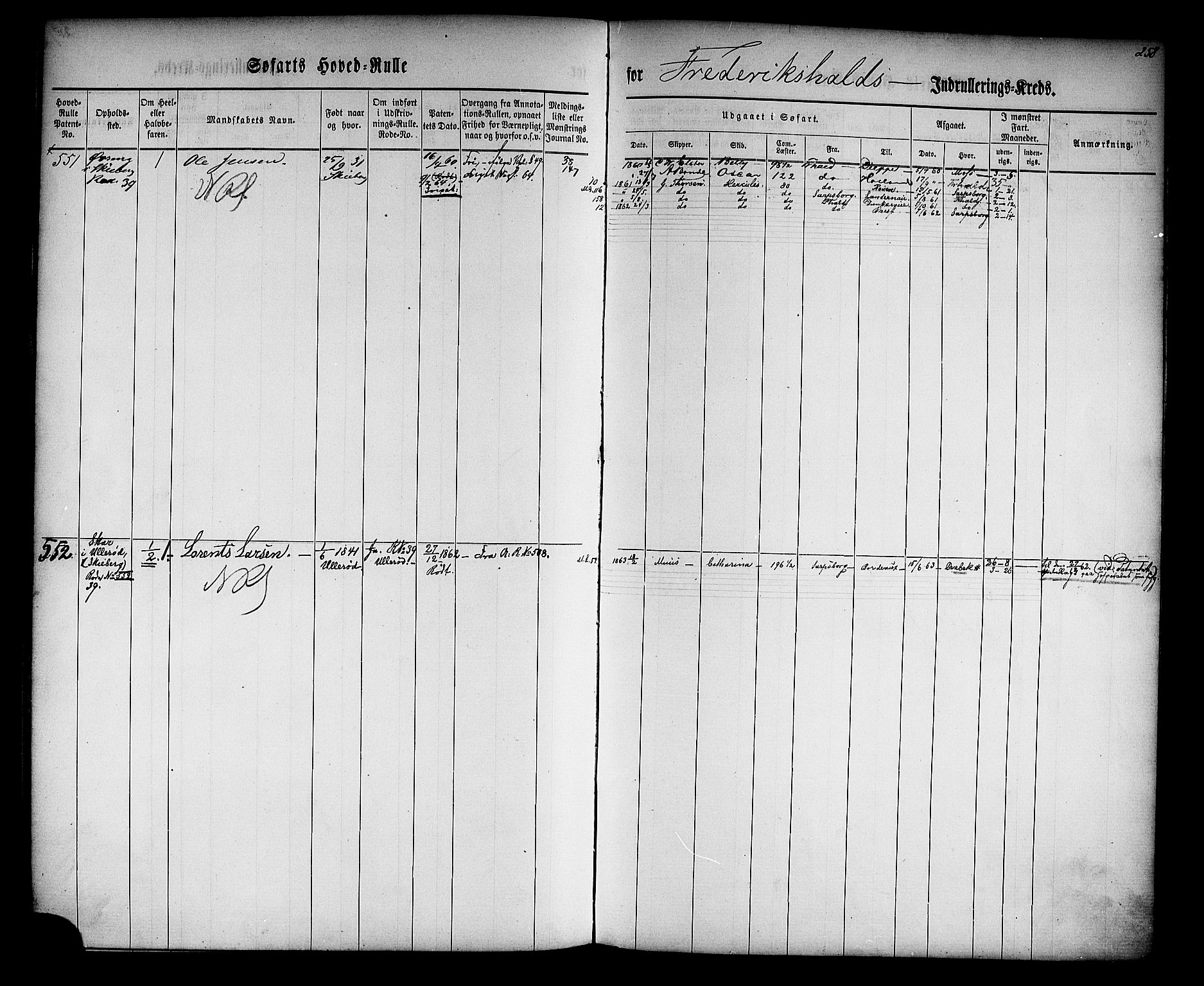 Halden mønstringskontor, AV/SAO-A-10569a/F/Fc/Fcb/L0002: Hovedrulle, 1860, s. 227