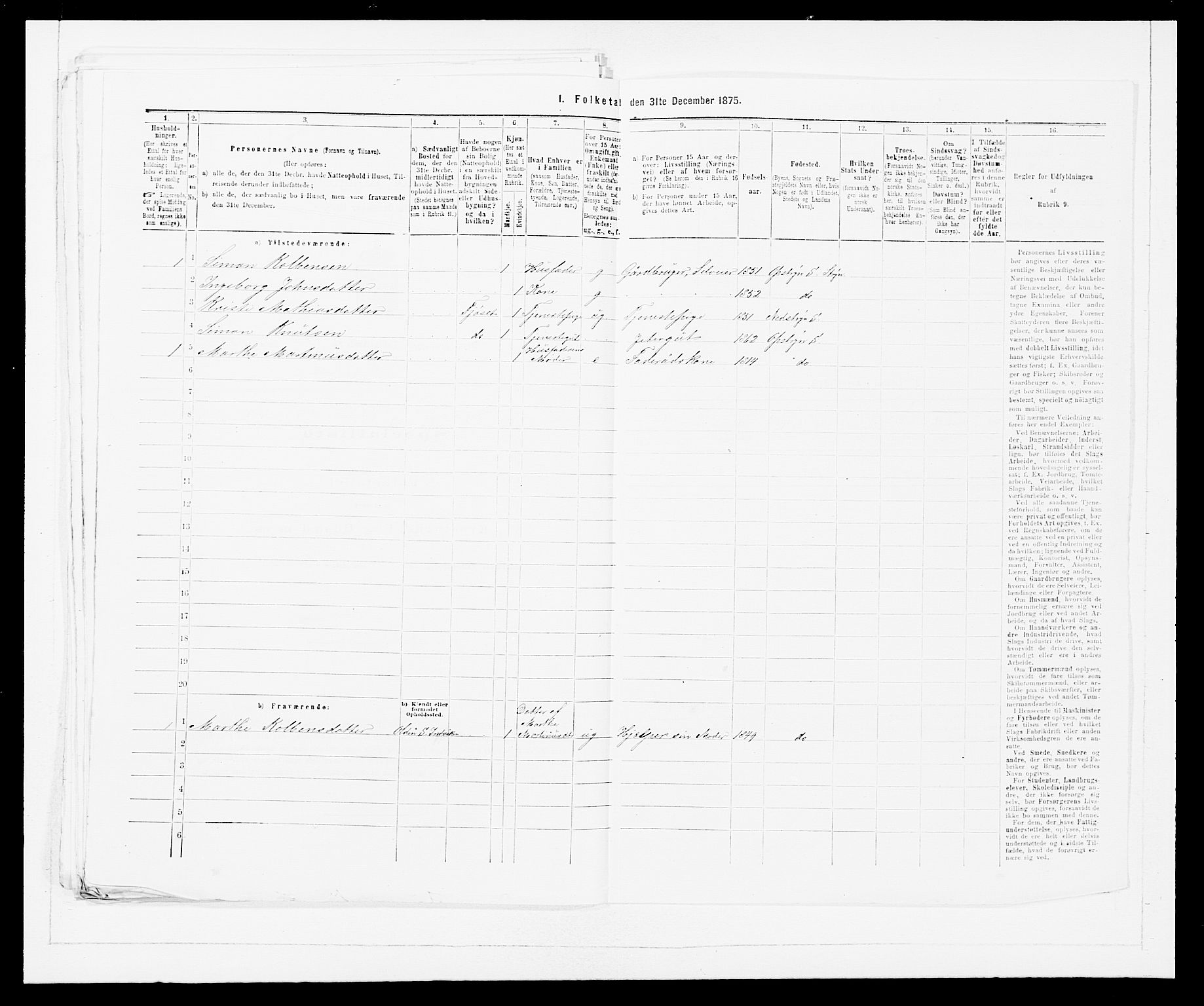 SAB, Folketelling 1875 for 1448P Stryn prestegjeld, 1875, s. 518