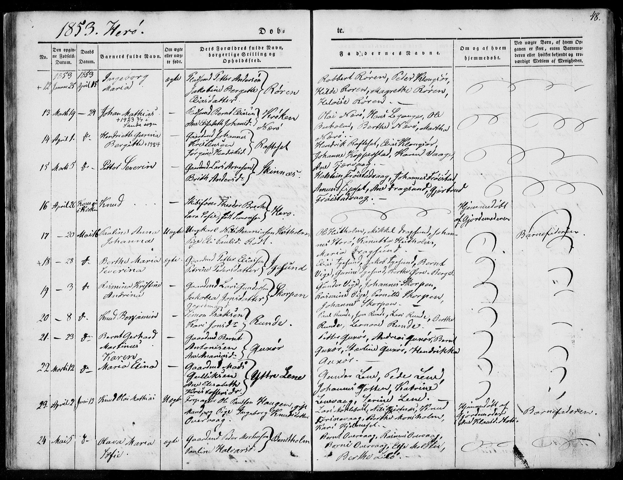 Ministerialprotokoller, klokkerbøker og fødselsregistre - Møre og Romsdal, AV/SAT-A-1454/507/L0070: Ministerialbok nr. 507A05, 1842-1873, s. 48