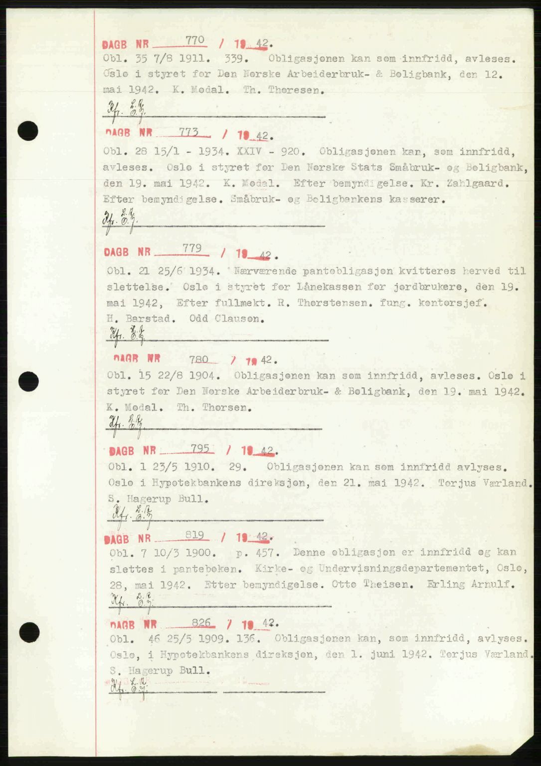 Sør-Gudbrandsdal tingrett, SAH/TING-004/H/Hb/Hbf/L0002: Pantebok nr. C1, 1938-1951, Dagboknr: 770/1942