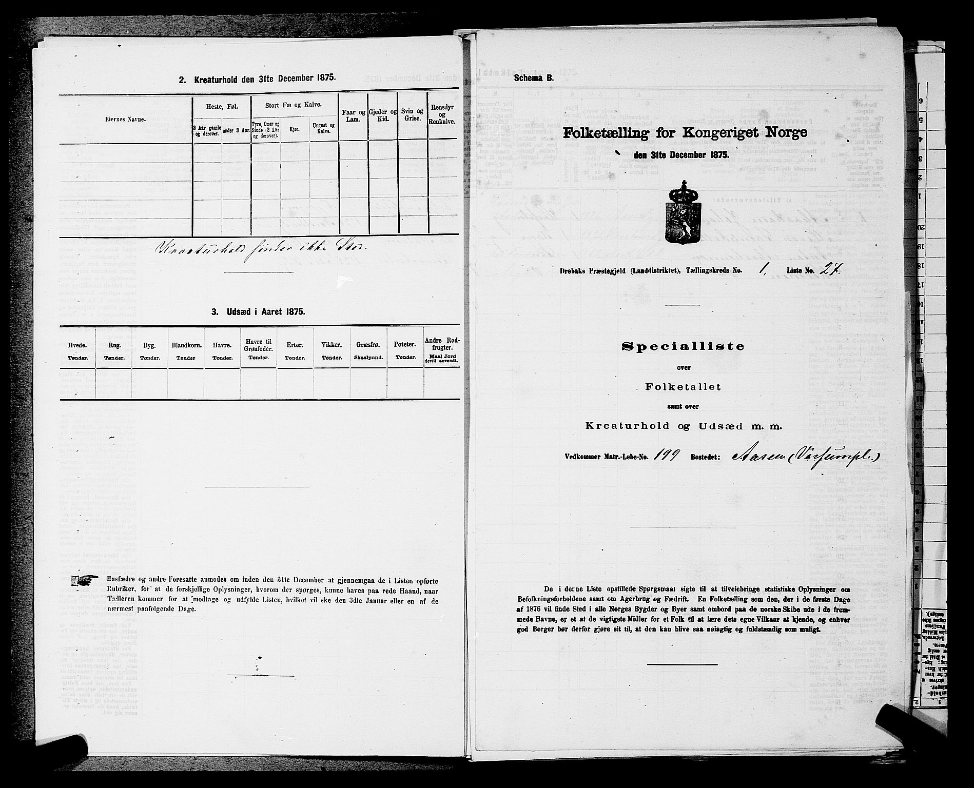 RA, Folketelling 1875 for 0215L Drøbak prestegjeld, Frogn sokn, 1875, s. 181