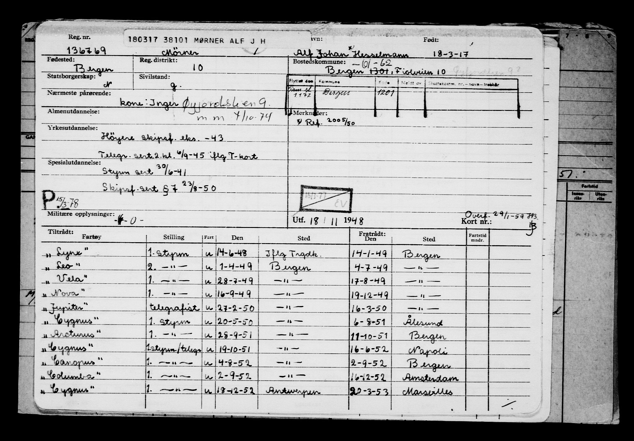 Direktoratet for sjømenn, AV/RA-S-3545/G/Gb/L0147: Hovedkort, 1917, s. 101