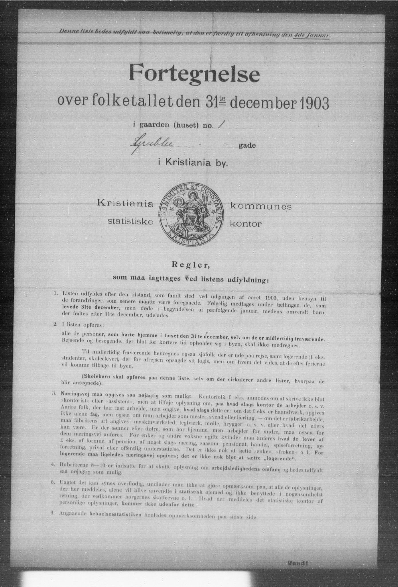 OBA, Kommunal folketelling 31.12.1903 for Kristiania kjøpstad, 1903, s. 6196