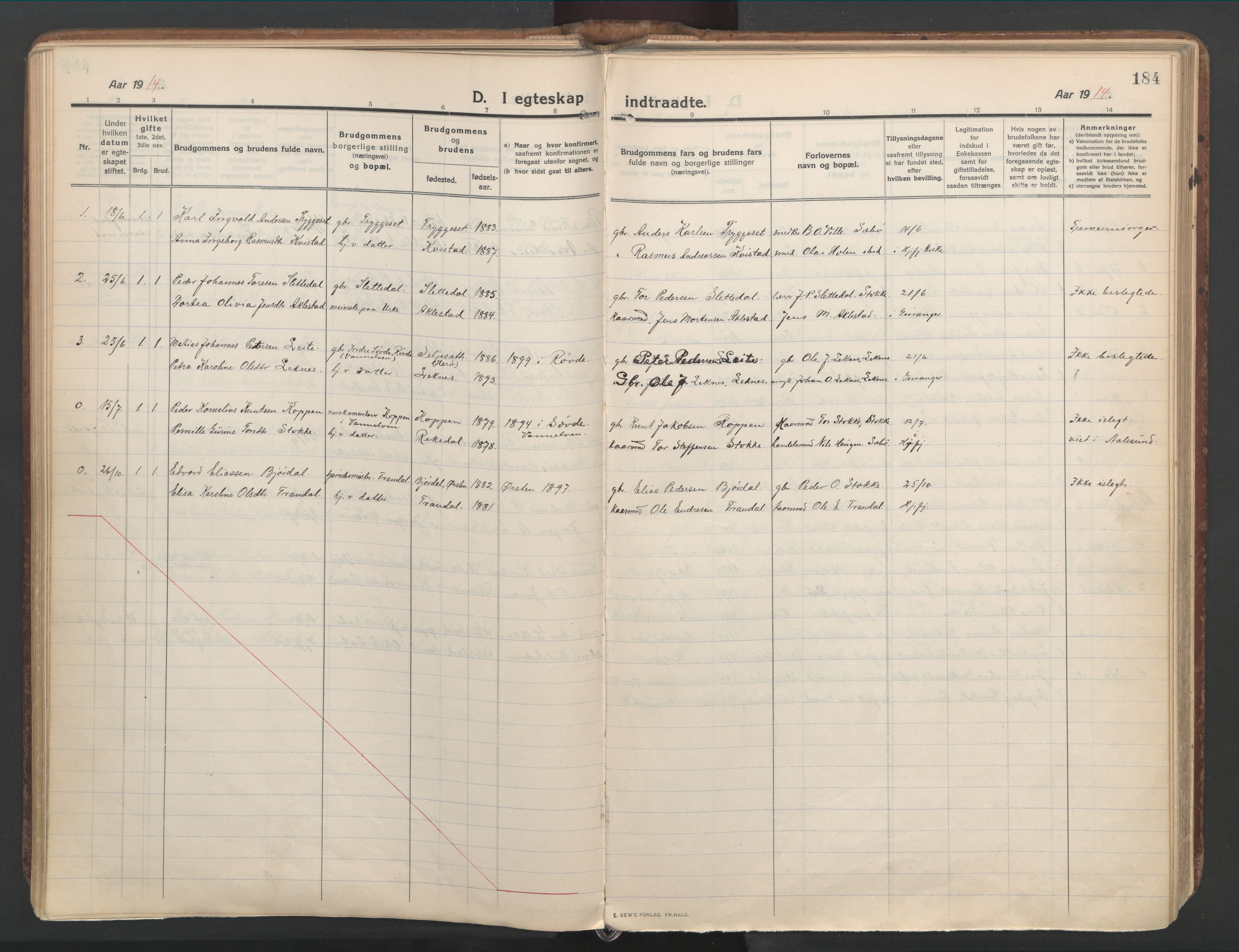 Ministerialprotokoller, klokkerbøker og fødselsregistre - Møre og Romsdal, AV/SAT-A-1454/515/L0212: Ministerialbok nr. 515A08, 1911-1935, s. 184