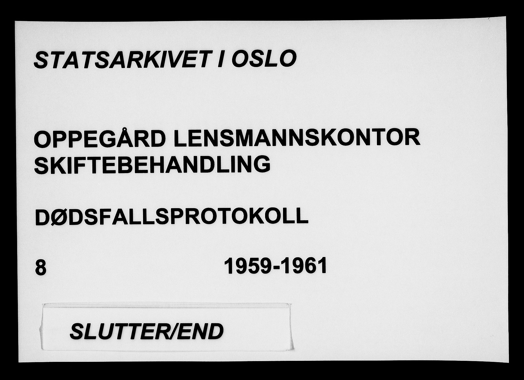 Oppegård lensmannskontor, AV/SAO-A-10186/H/Ha/L0008: Dødsfallsprotokoll, 1959-1961