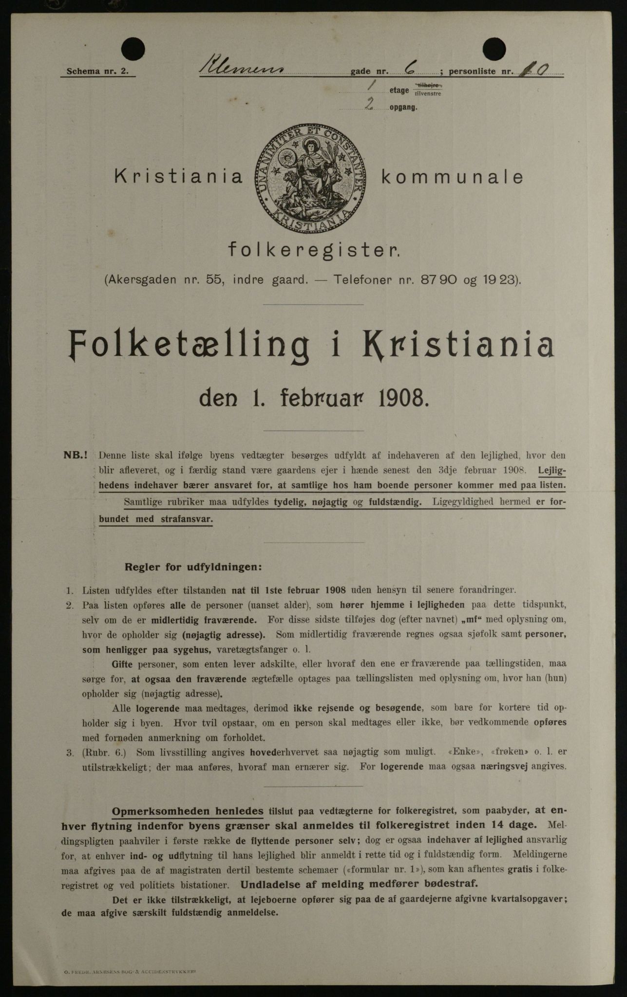 OBA, Kommunal folketelling 1.2.1908 for Kristiania kjøpstad, 1908, s. 12067