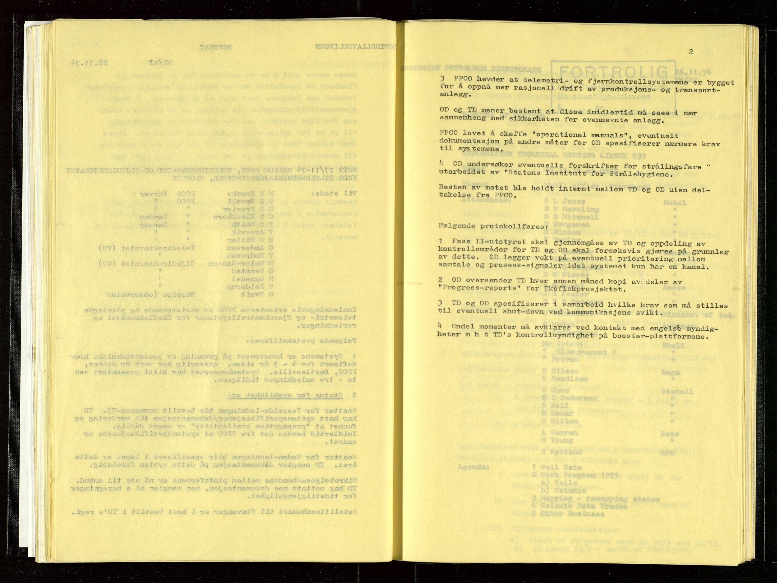 Oljedirektoratet, AV/SAST-A-101366/Aa/L0003: Referatprotokoller, 1974