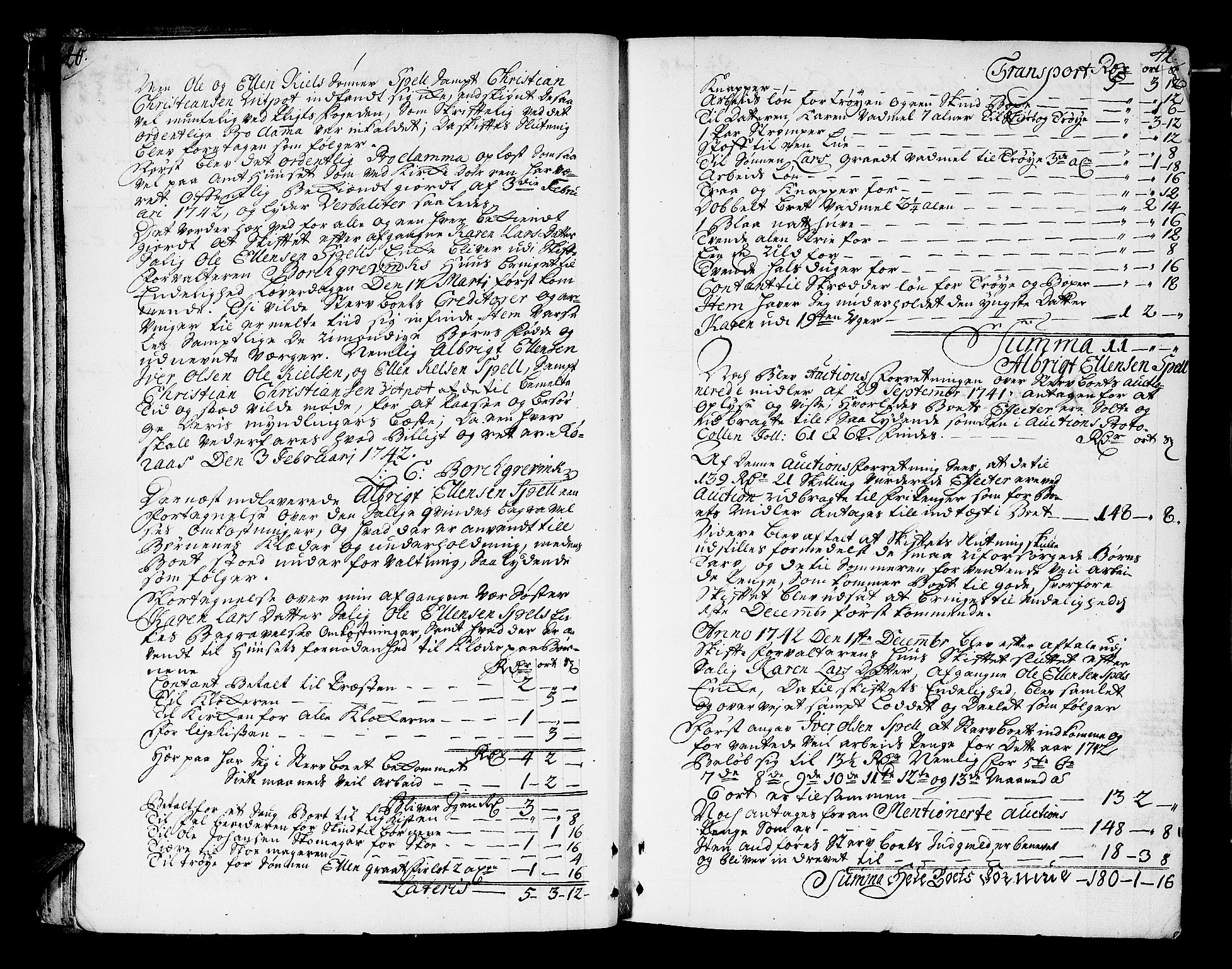 Røros Bergrett, AV/SAT-A-0024/3/3A/L0005: Skifteprotokoll, 1742-1756, s. 40-41