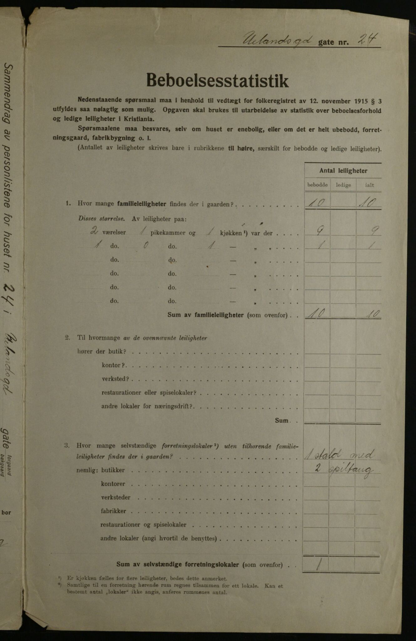 OBA, Kommunal folketelling 1.12.1923 for Kristiania, 1923, s. 130990