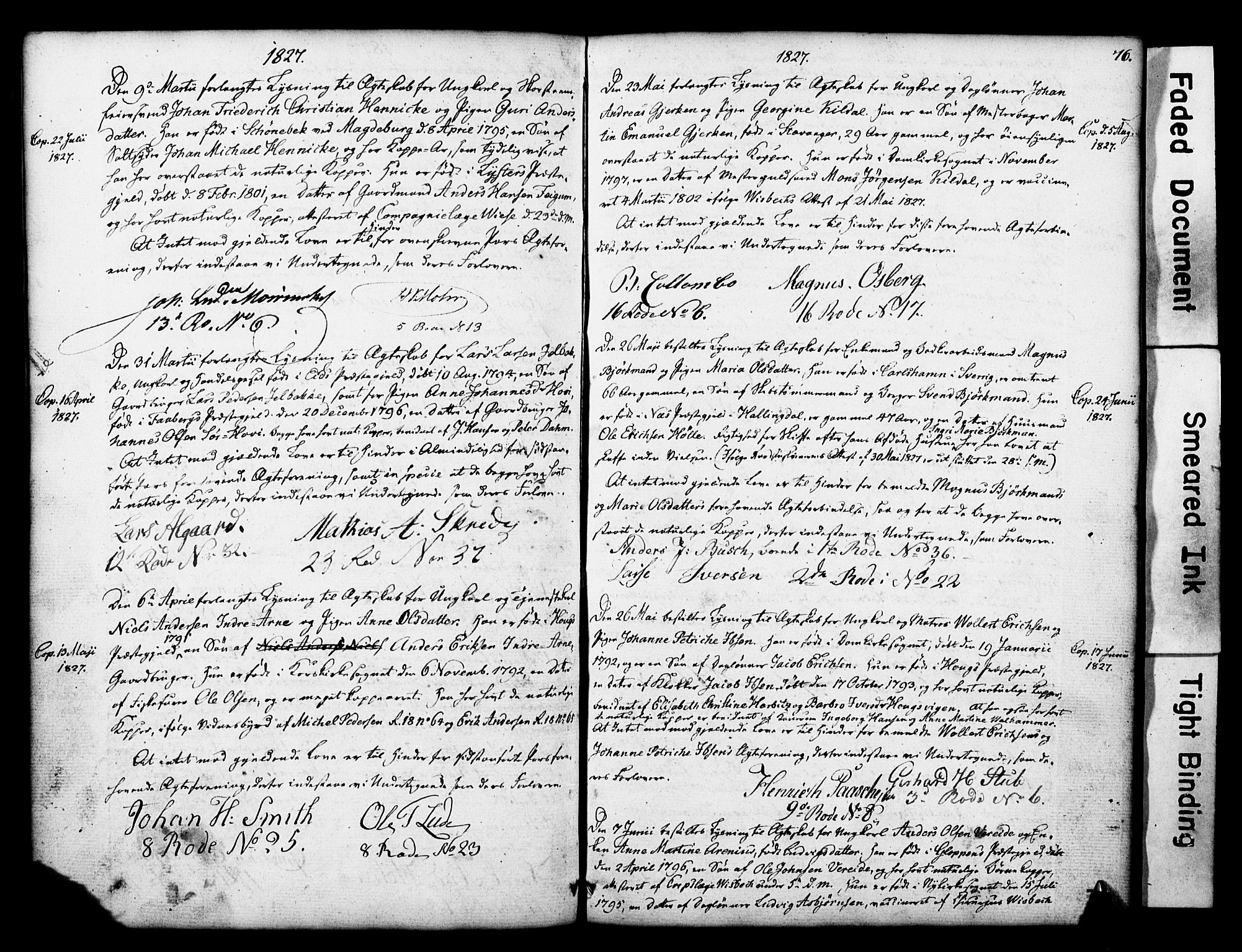 Nykirken Sokneprestembete, SAB/A-77101: Forlovererklæringer nr. II.5.1, 1814-1846, s. 76