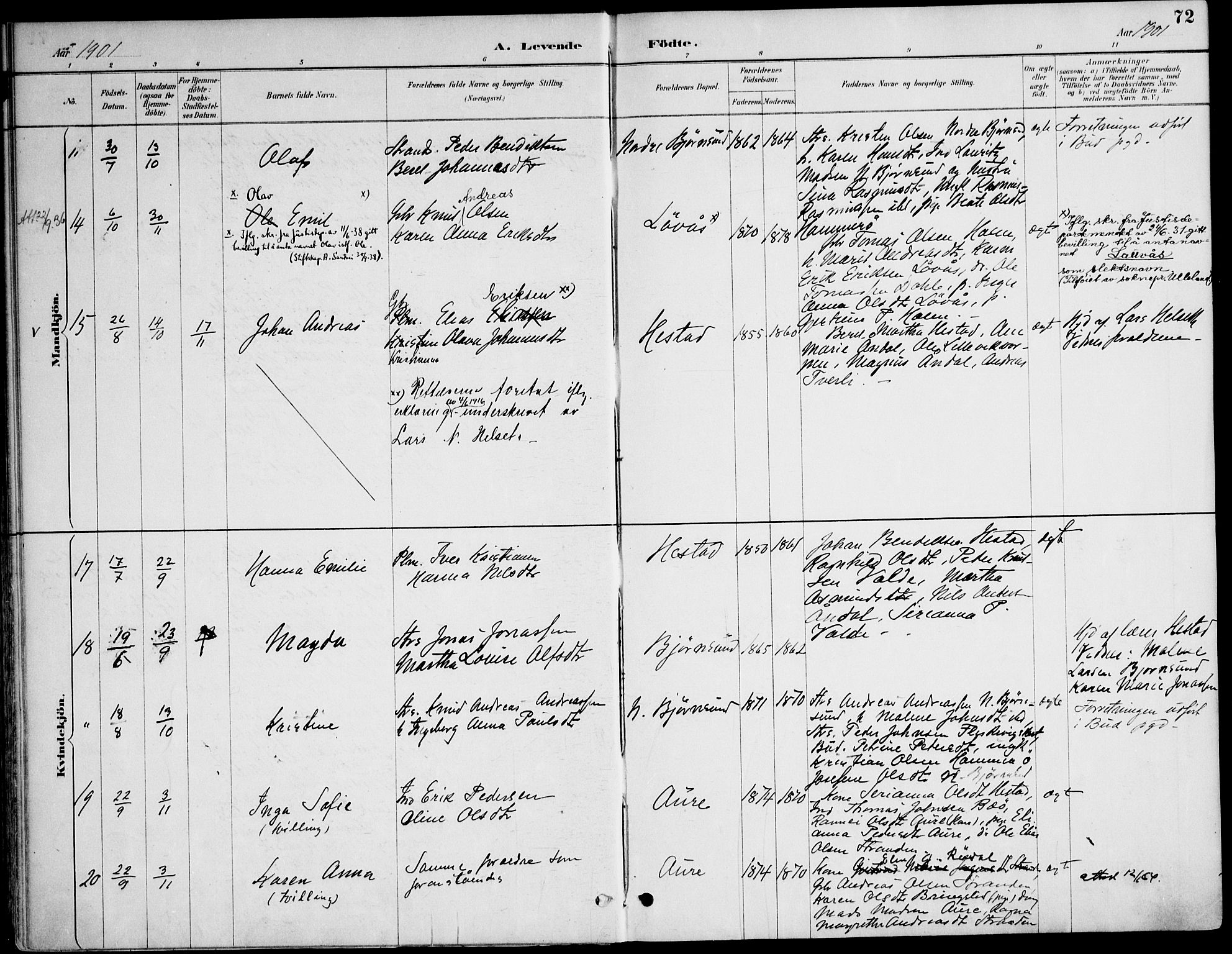 Ministerialprotokoller, klokkerbøker og fødselsregistre - Møre og Romsdal, AV/SAT-A-1454/565/L0750: Ministerialbok nr. 565A04, 1887-1905, s. 72