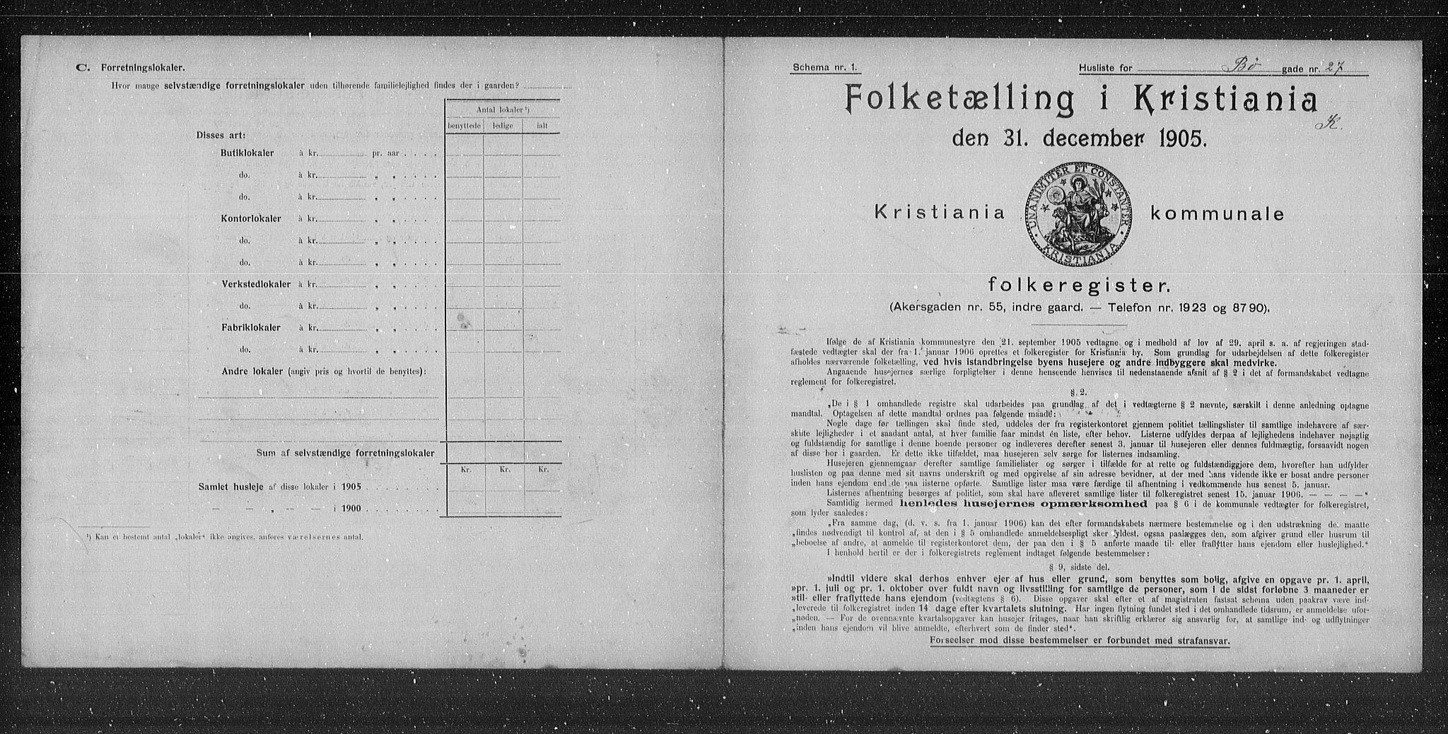 OBA, Kommunal folketelling 31.12.1905 for Kristiania kjøpstad, 1905, s. 5916