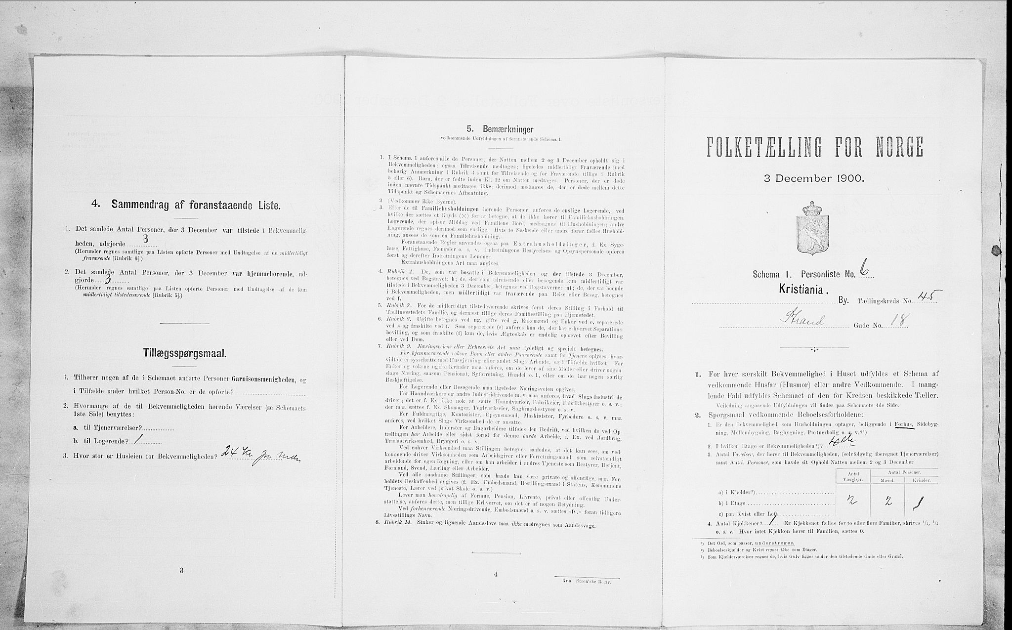 SAO, Folketelling 1900 for 0301 Kristiania kjøpstad, 1900, s. 92907