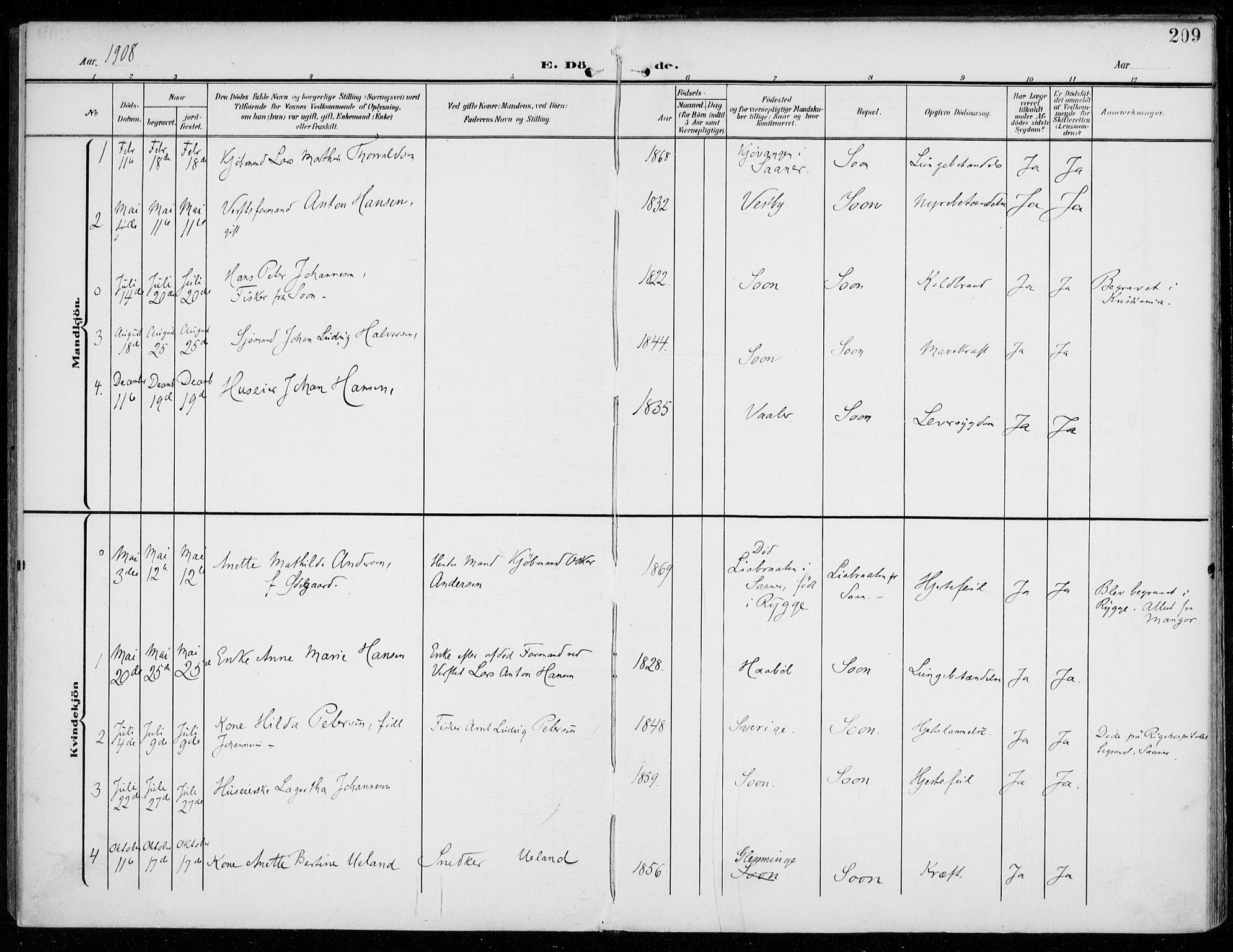 Vestby prestekontor Kirkebøker, AV/SAO-A-10893/F/Fc/L0002: Ministerialbok nr. III 2, 1906-1940, s. 209