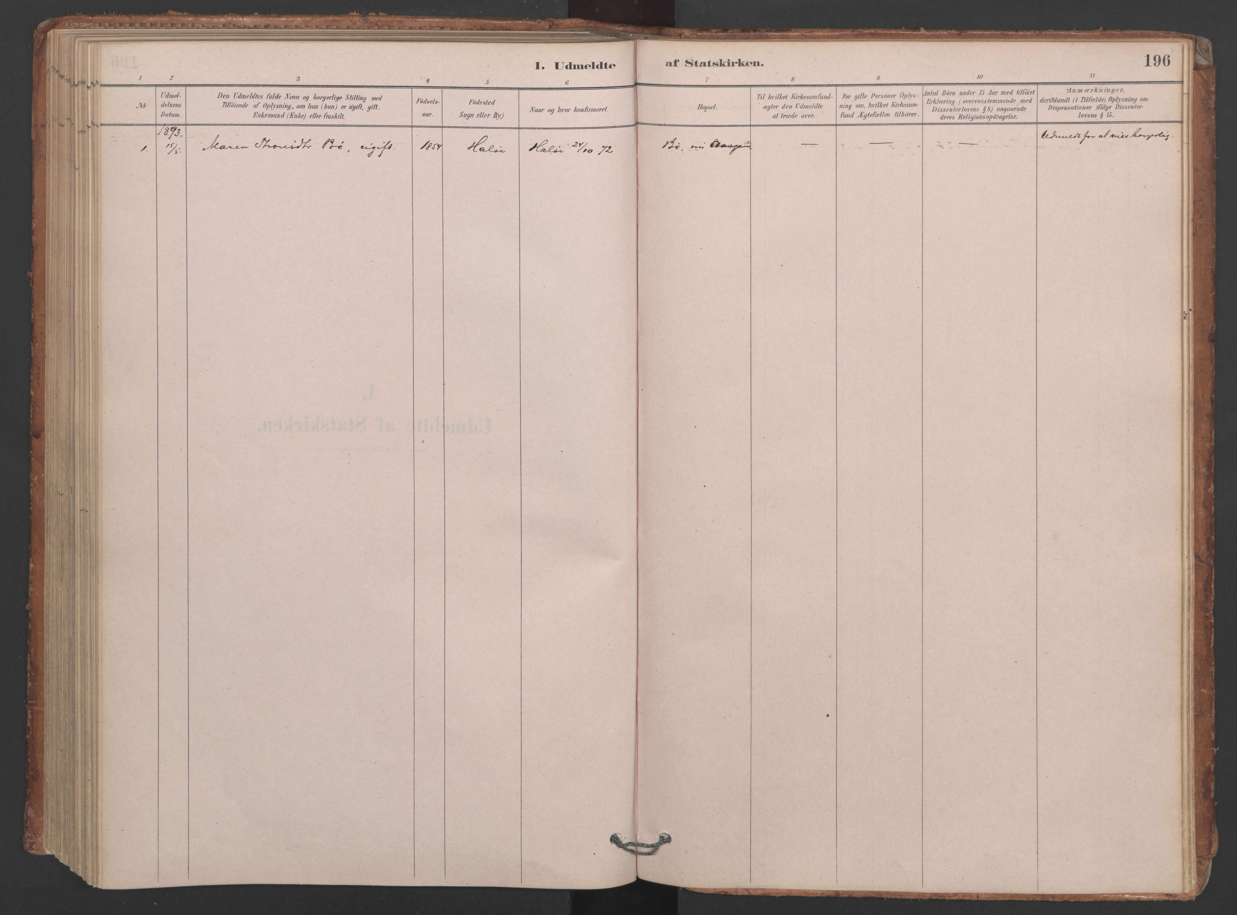 Ministerialprotokoller, klokkerbøker og fødselsregistre - Møre og Romsdal, SAT/A-1454/594/L1036: Ministerialbok nr. 594A02 (?), 1879-1910, s. 196