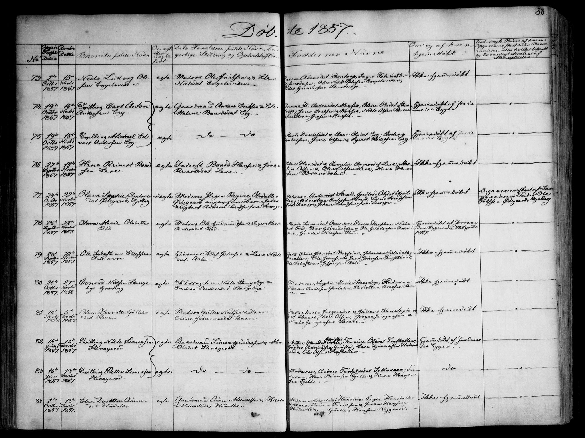 Onsøy prestekontor Kirkebøker, AV/SAO-A-10914/F/Fa/L0003: Ministerialbok nr. I 3, 1841-1860, s. 88