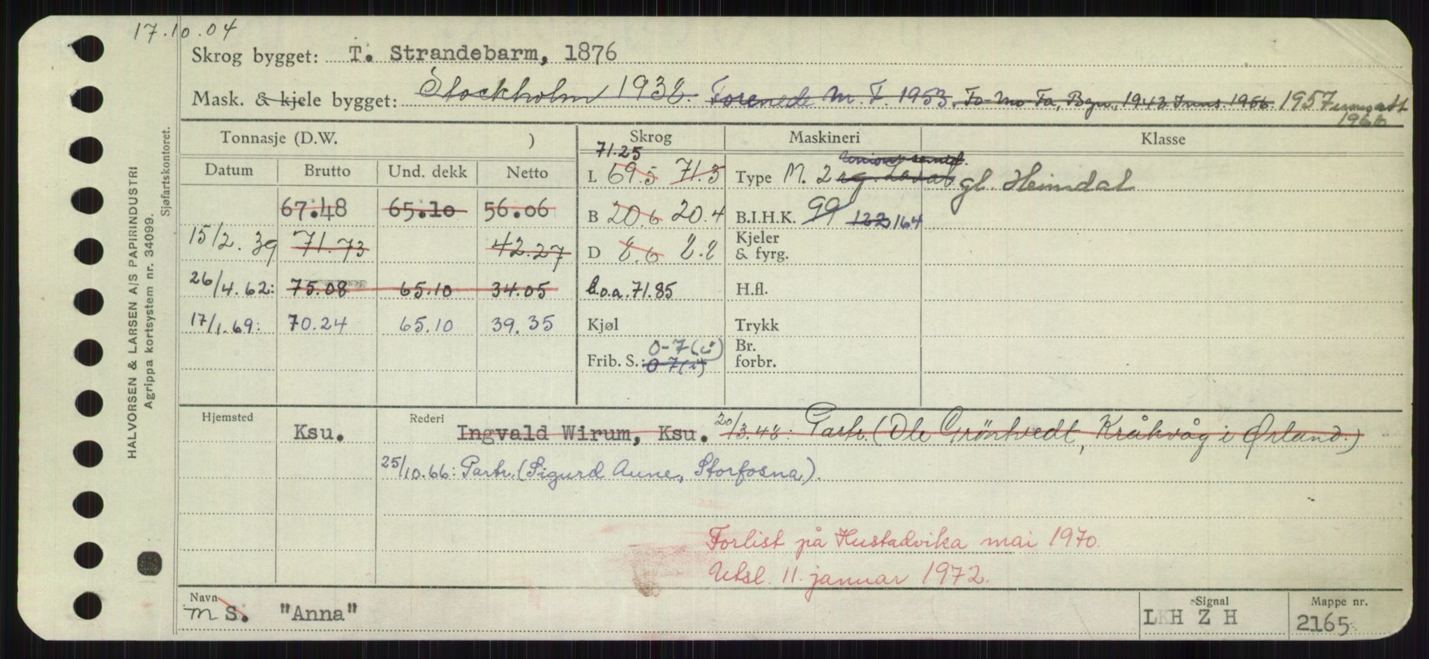 Sjøfartsdirektoratet med forløpere, Skipsmålingen, RA/S-1627/H/Hd/L0001: Fartøy, A-Anv, s. 661