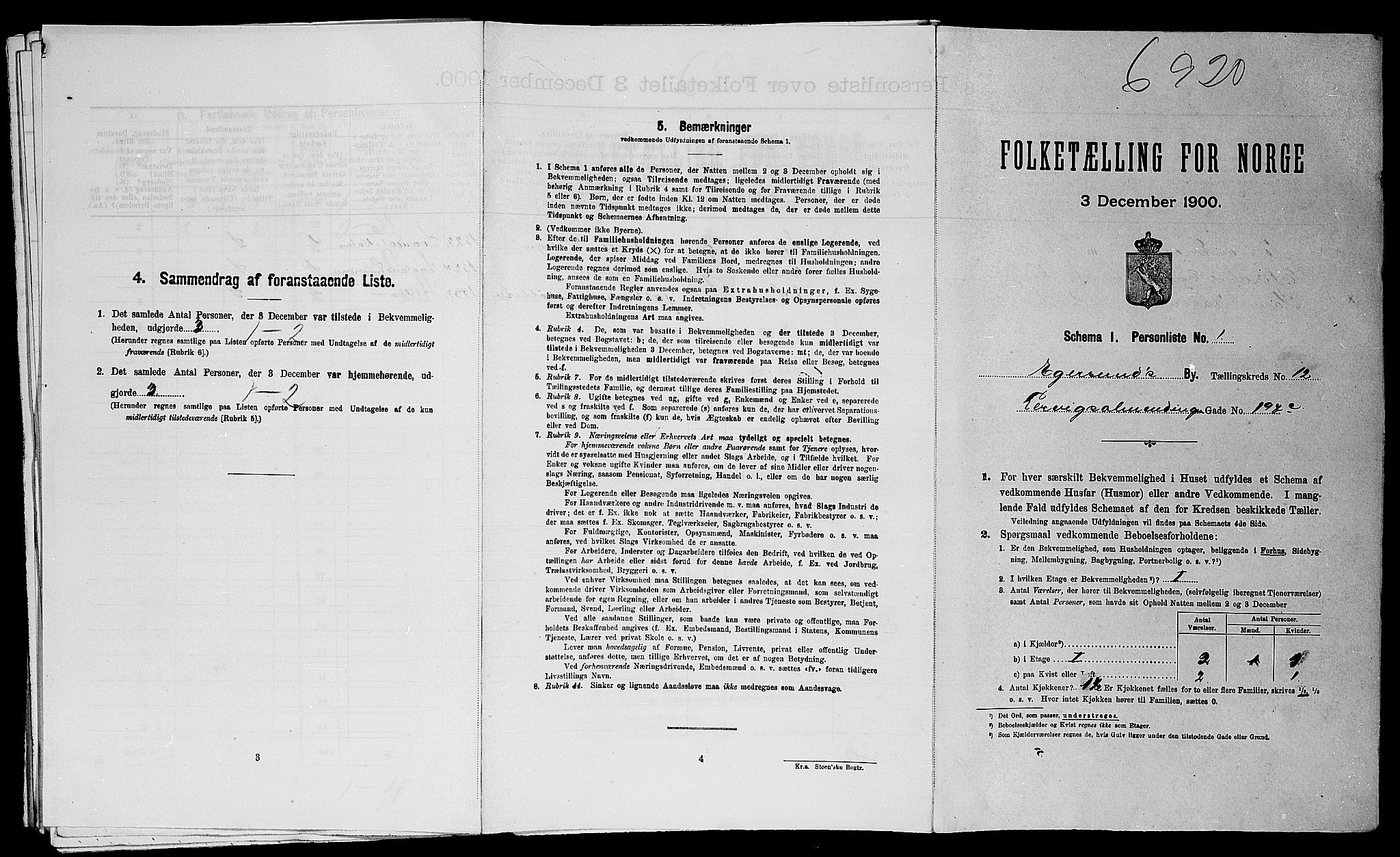 SAST, Folketelling 1900 for 1101 Egersund ladested, 1900, s. 1292