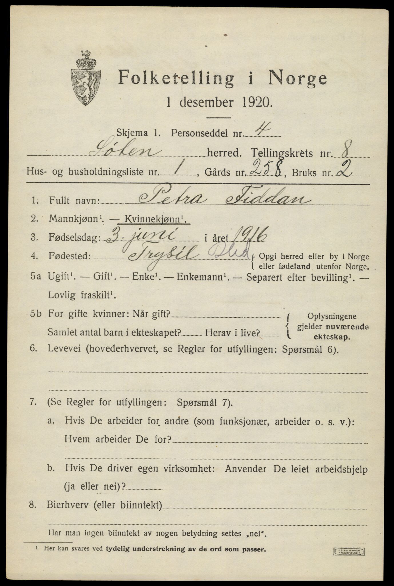 SAH, Folketelling 1920 for 0415 Løten herred, 1920, s. 14239