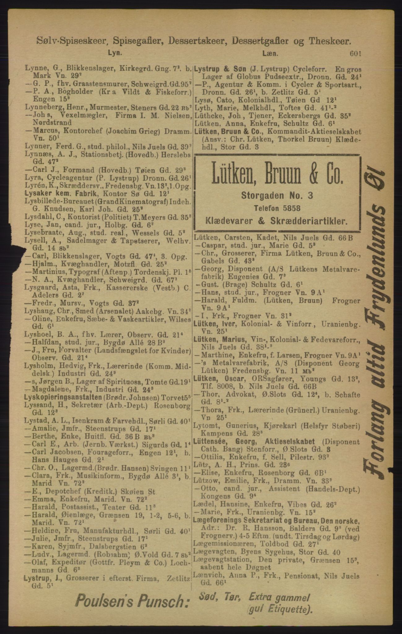 Kristiania/Oslo adressebok, PUBL/-, 1906, s. 601