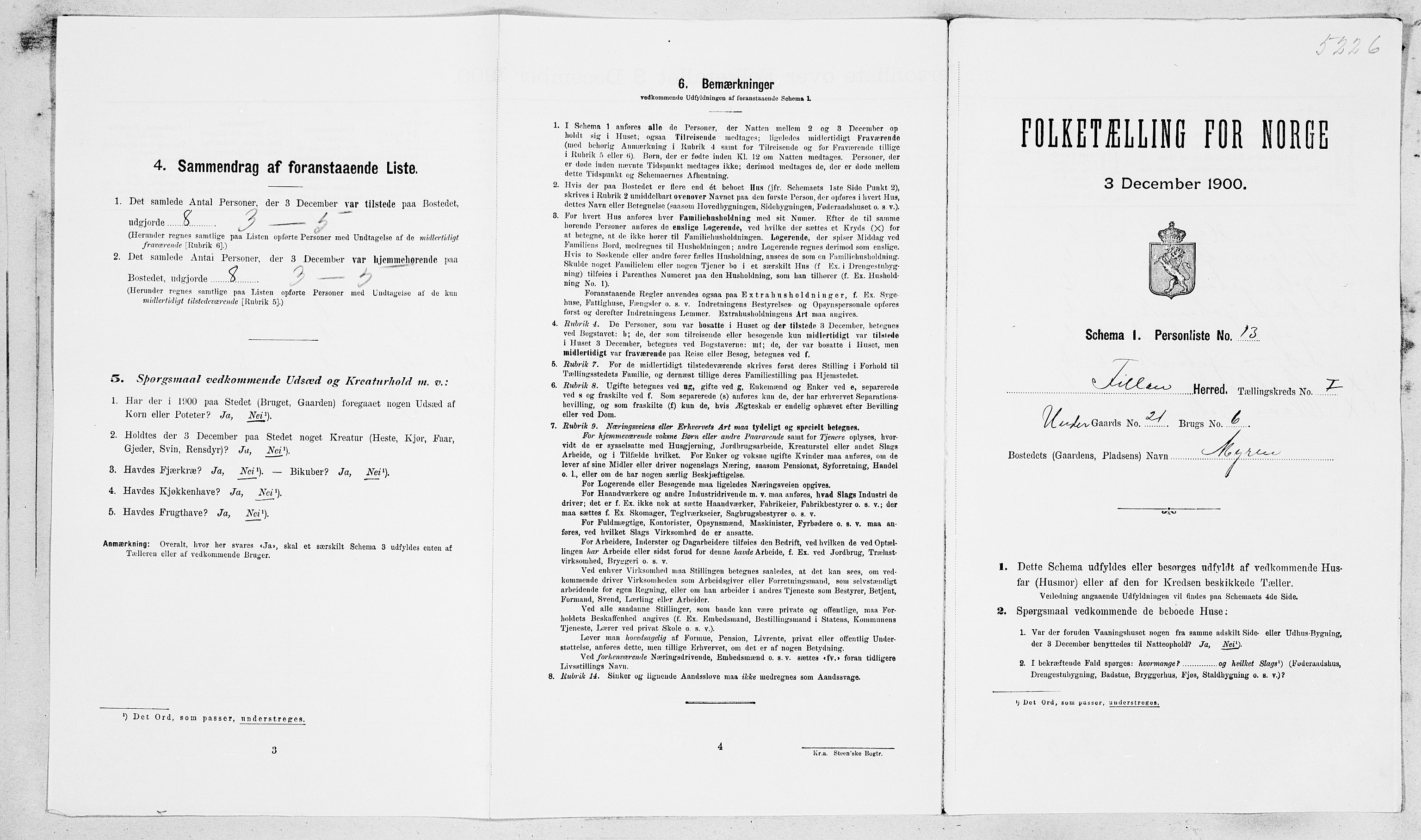SAT, Folketelling 1900 for 1616 Fillan herred, 1900, s. 92