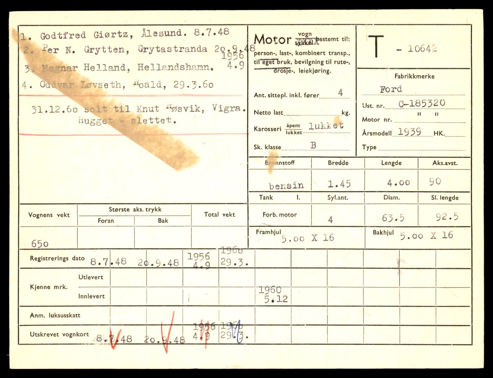 Møre og Romsdal vegkontor - Ålesund trafikkstasjon, AV/SAT-A-4099/F/Fe/L0022: Registreringskort for kjøretøy T 10584 - T 10694, 1927-1998, s. 1755