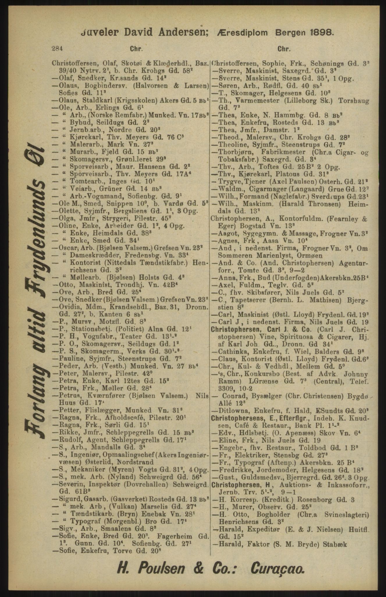 Kristiania/Oslo adressebok, PUBL/-, 1904, s. 284