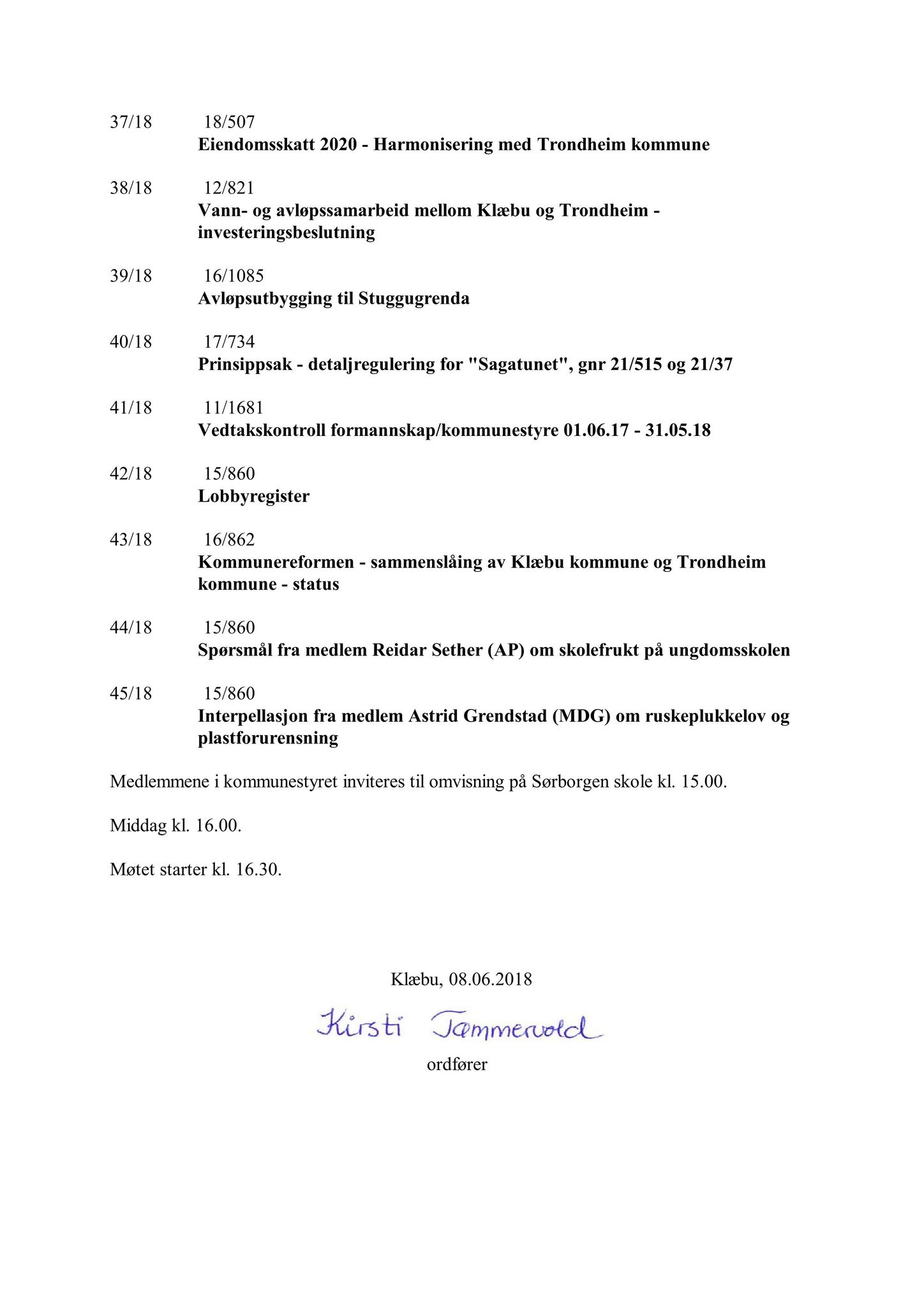 Klæbu Kommune, TRKO/KK/01-KS/L011: Kommunestyret - Møtedokumenter, 2018, s. 562